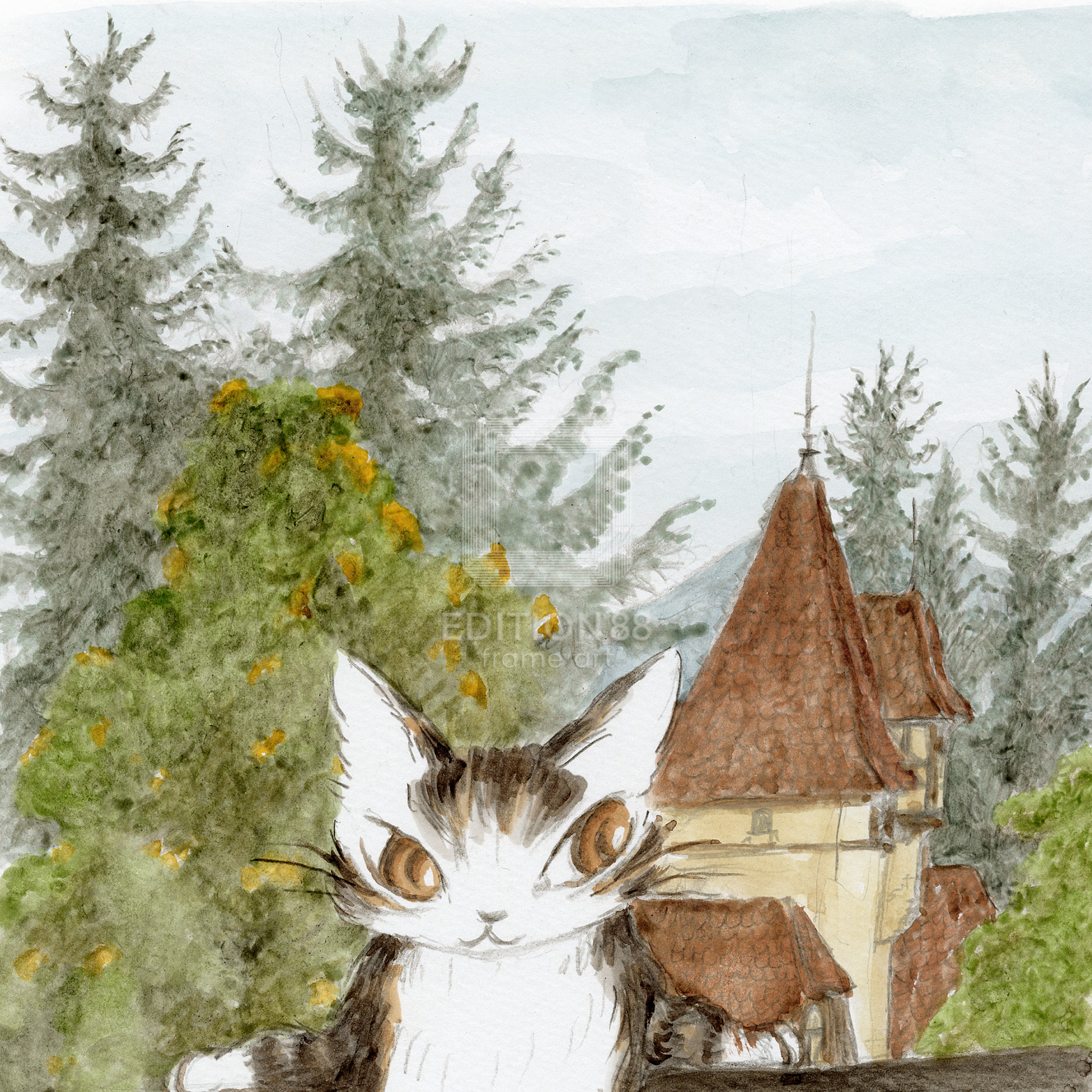 猫のダヤン 88グラフ「ルーマニアの森にはわちふぃーるどの風が吹く」/池田あきこ(直筆サイン入り/限定200枚)