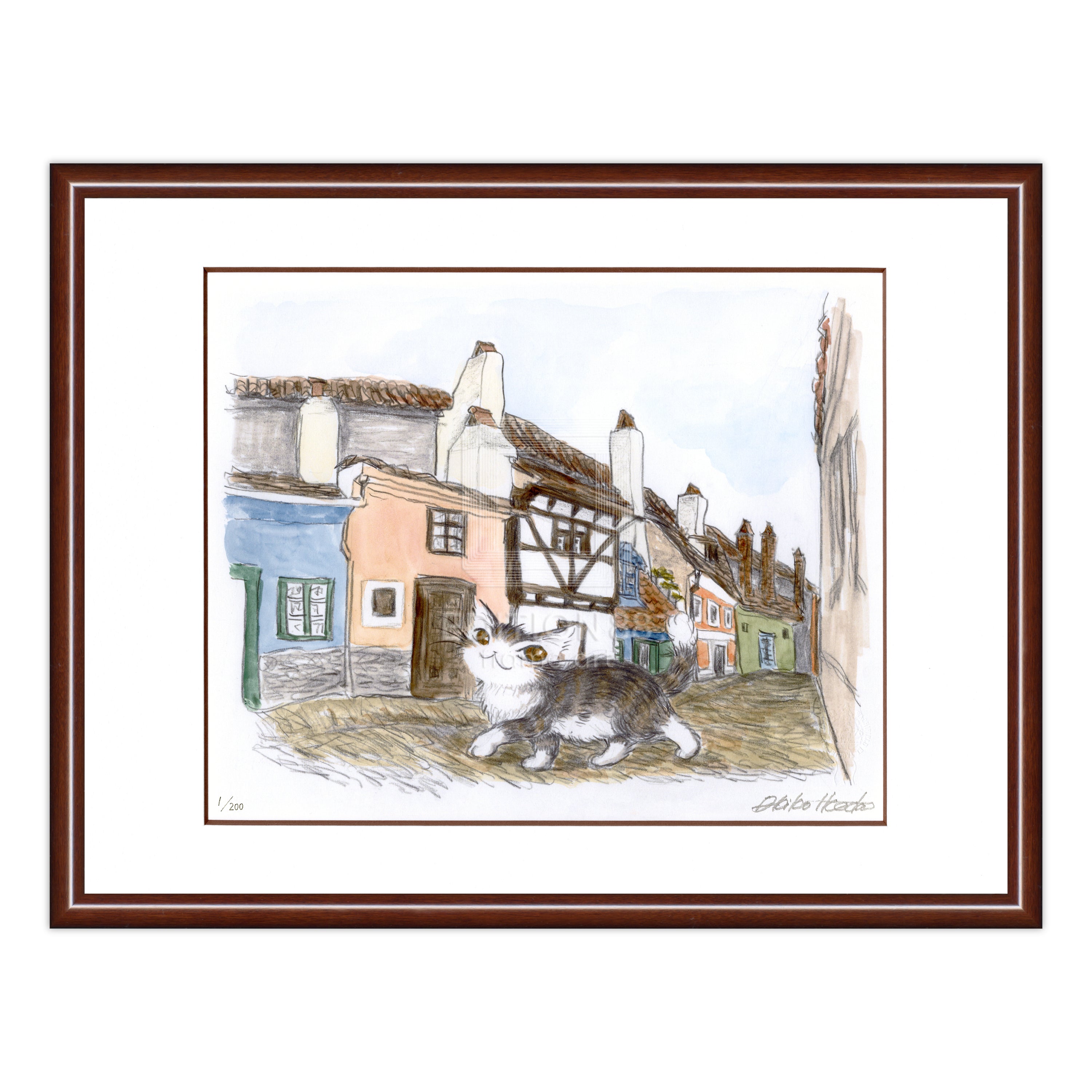 猫のダヤン 88グラフ「プラハ城 黄金の小径」/池田あきこ(直筆サイン入り/限定200枚)