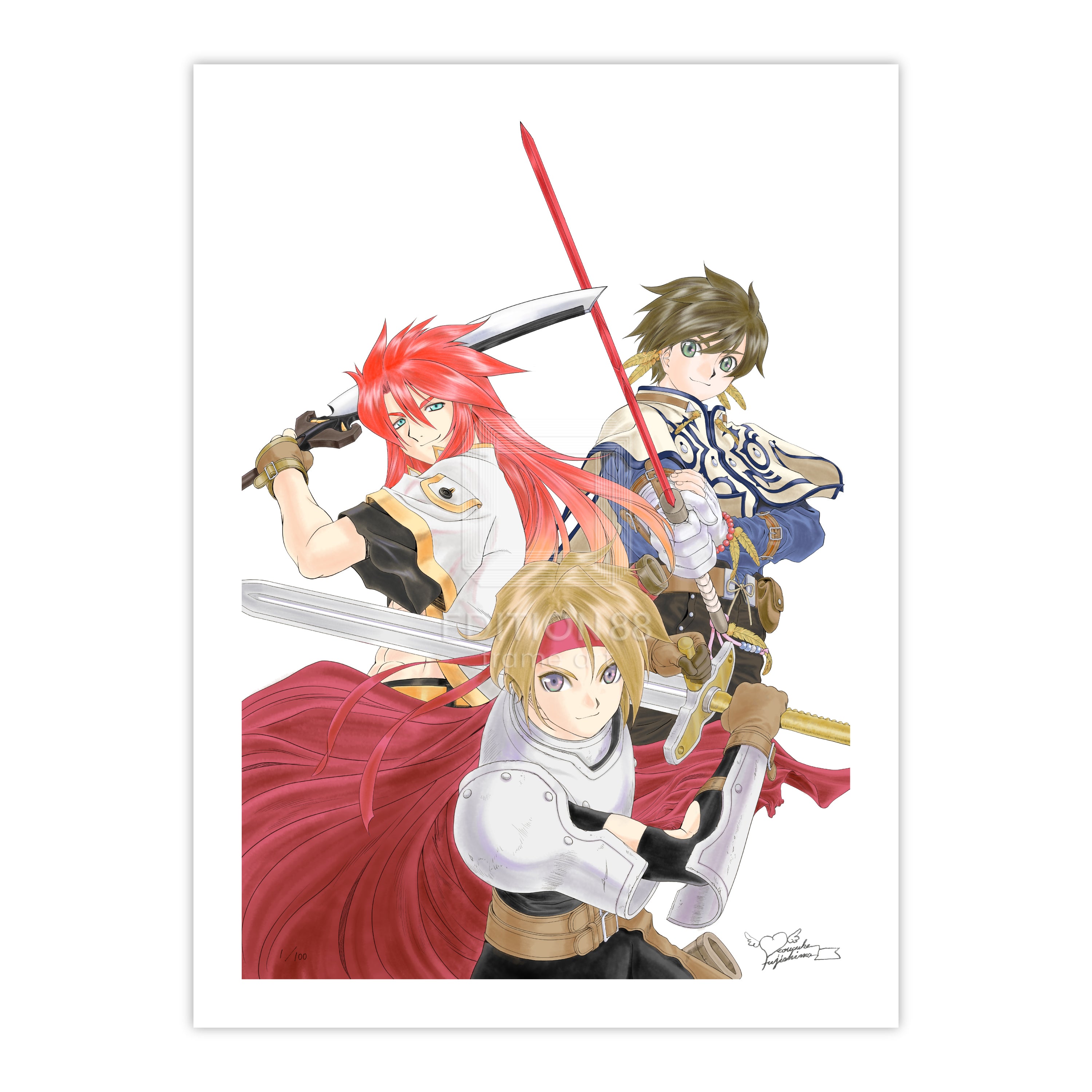 『テイルズ オブ』シリーズ 30周年記念 藤島康介先生描き下ろしイラスト 88グラフ/藤島康介(直筆サイン入り/限定100枚)