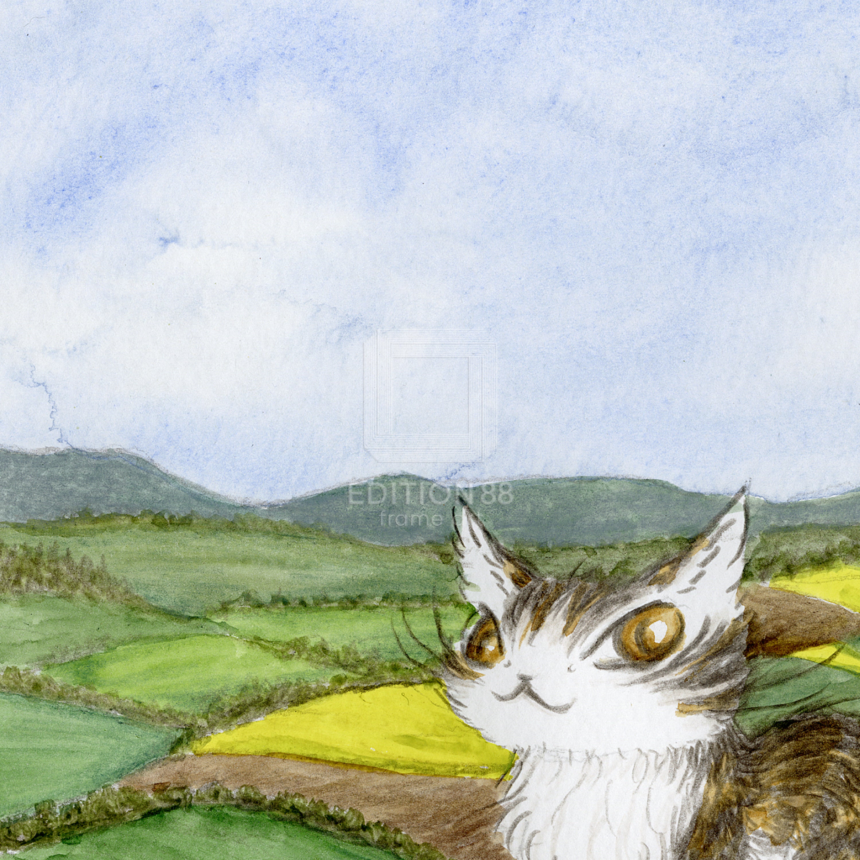 猫のダヤン 88グラフ「モラヴィア大平原に立つ」/池田あきこ(直筆サイン入り/限定200枚)