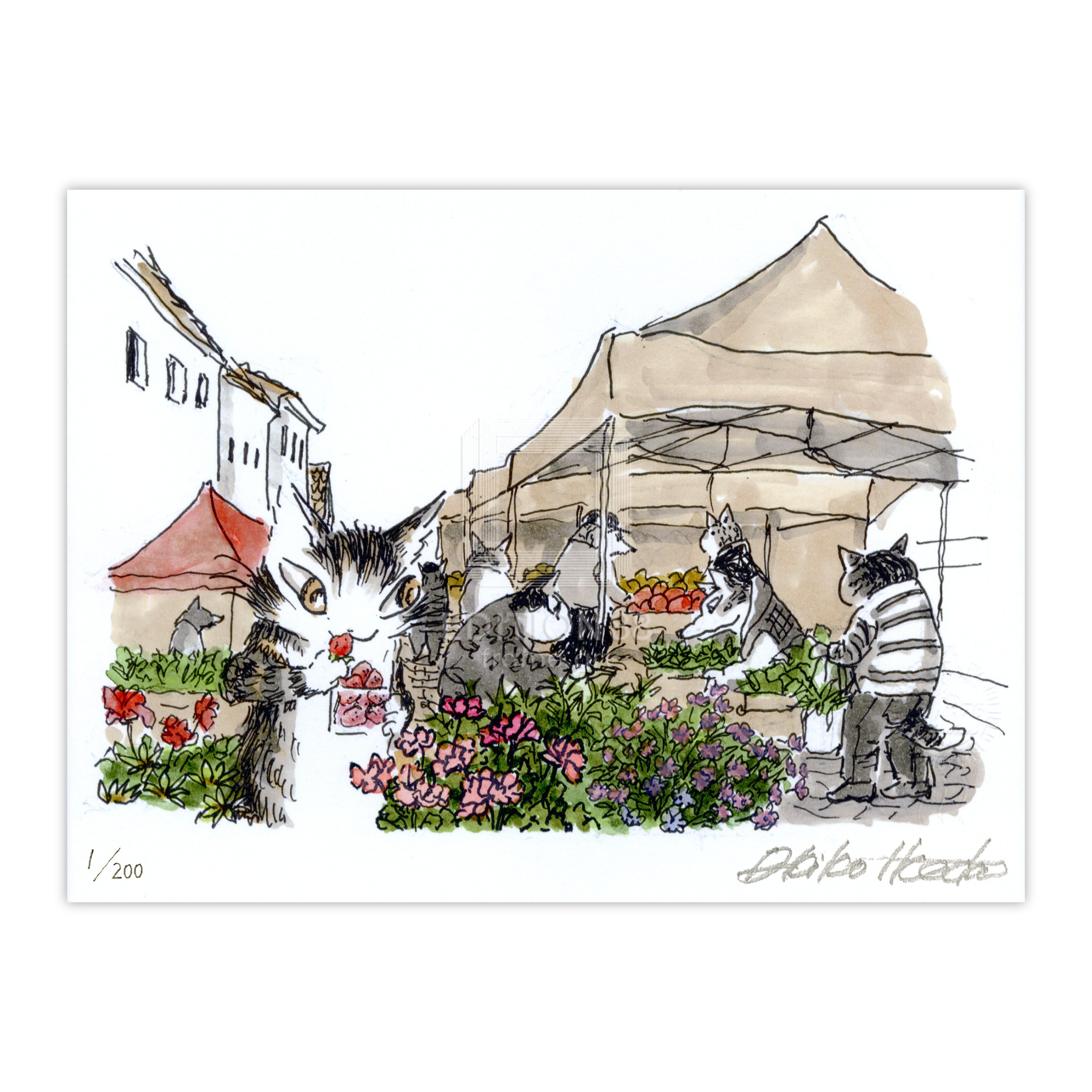 猫のダヤン 88グラフ「キヨフの土曜市」/池田あきこ(直筆サイン入り/限定200枚)