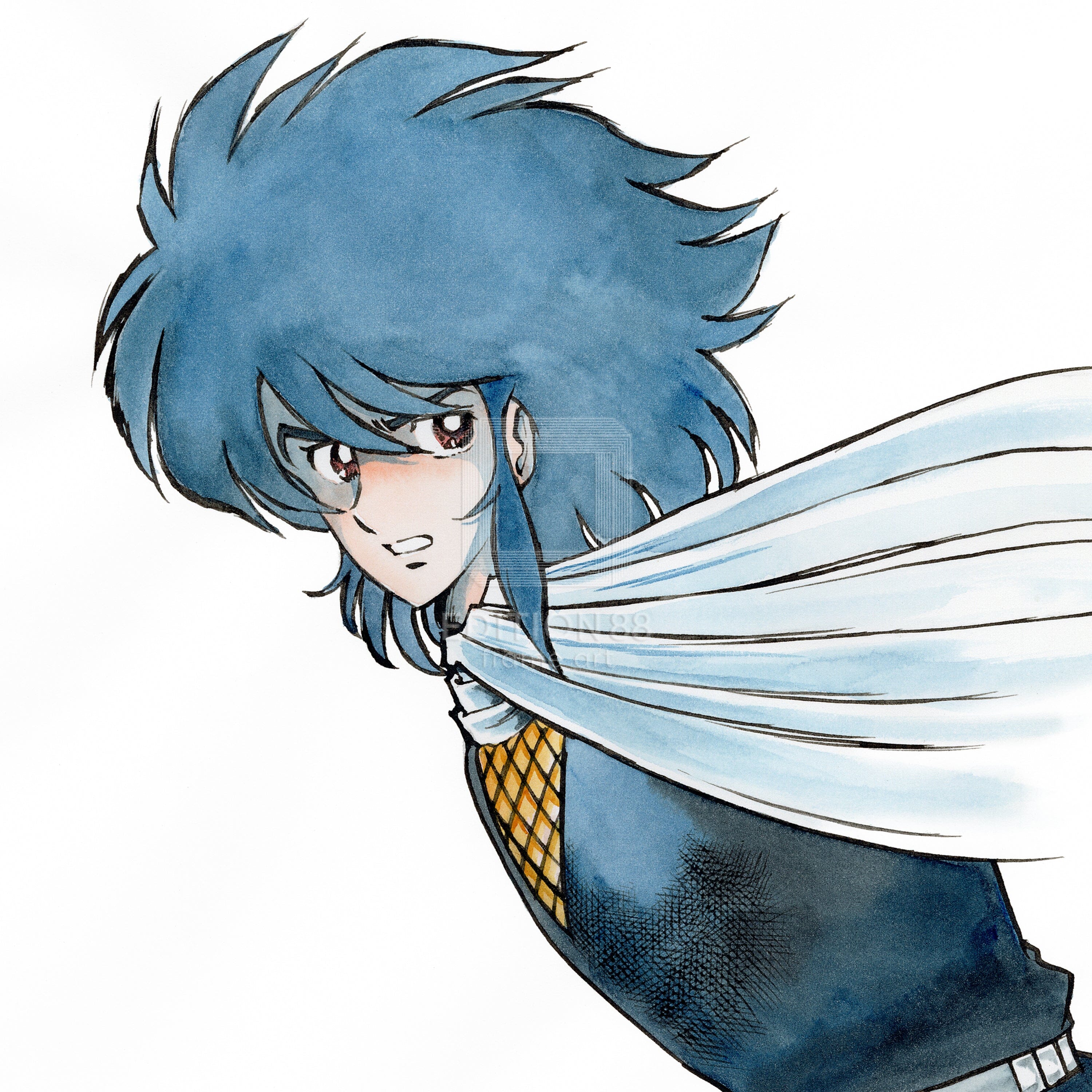 「風の戦士ダン」88グラフ1 /島本和彦(直筆サイン入り / 限定100枚) 88グラフ Edition88