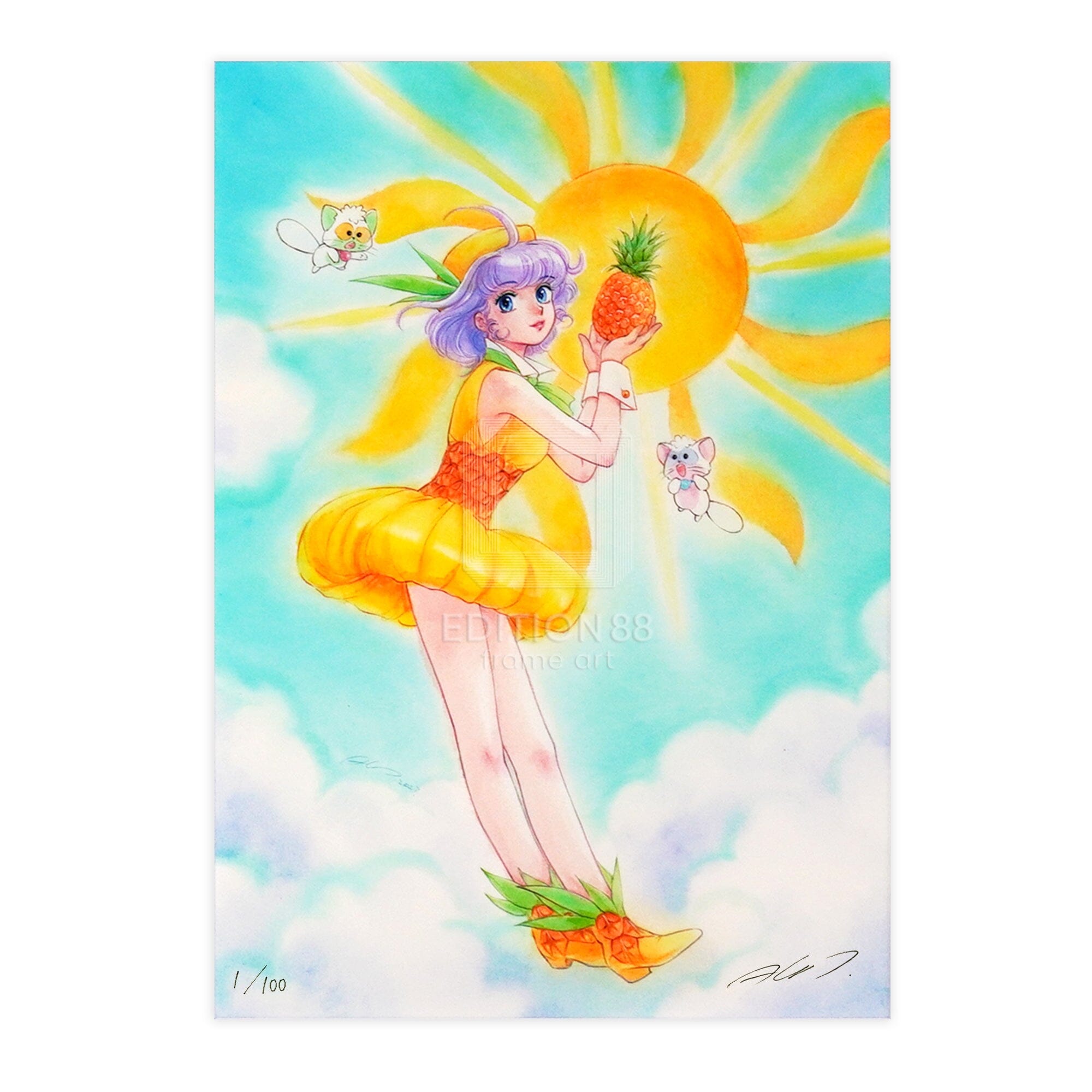 「魔法の天使クリィミーマミ」88グラフミニ パイナップルプリンセス/高田明美(直筆サイン入り / 限定100枚) 88グラフ Edition88