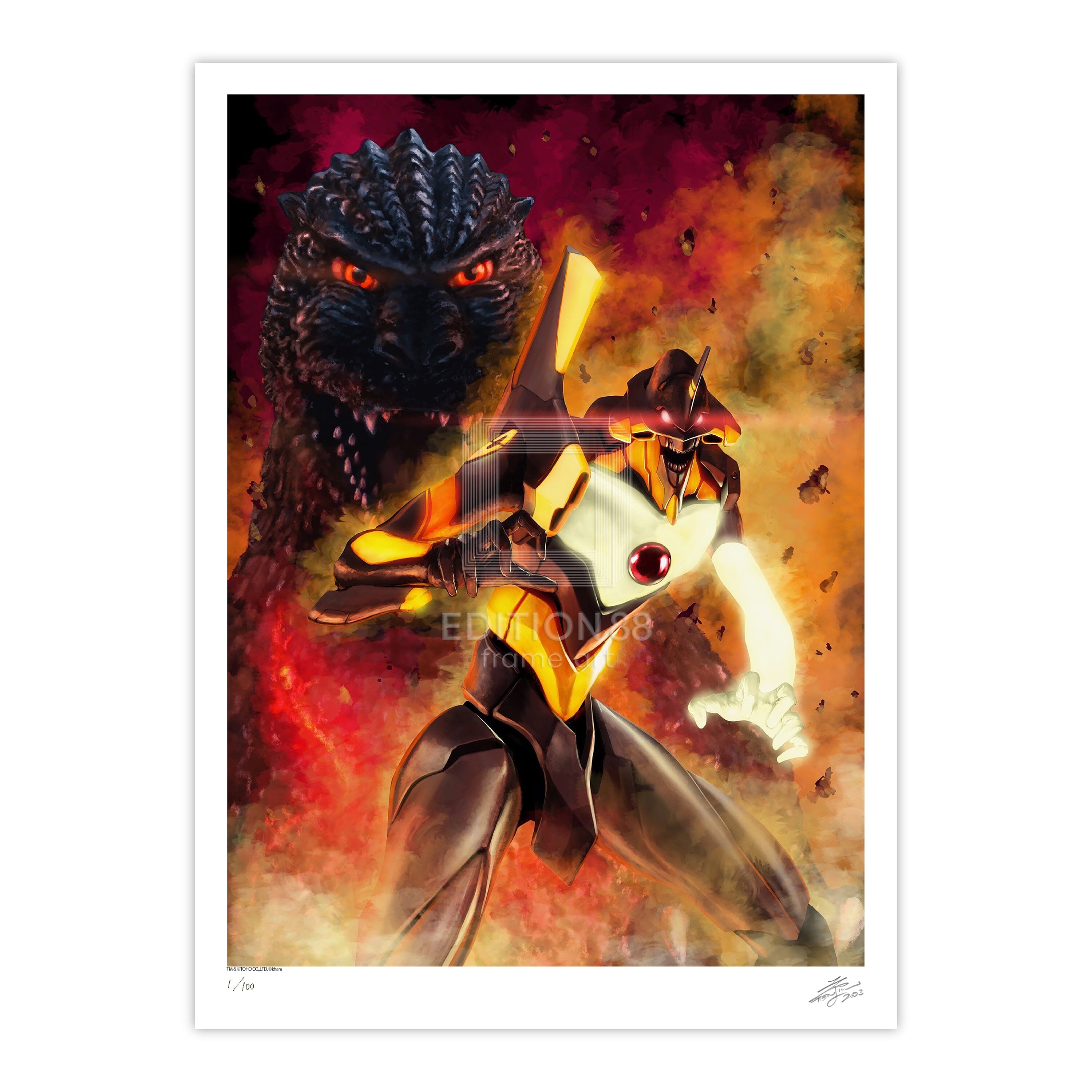 ゴジラVSエヴァンゲリオン 88グラフ/天神英貴(直筆サイン入り/限定100枚) 88グラフ Edition88