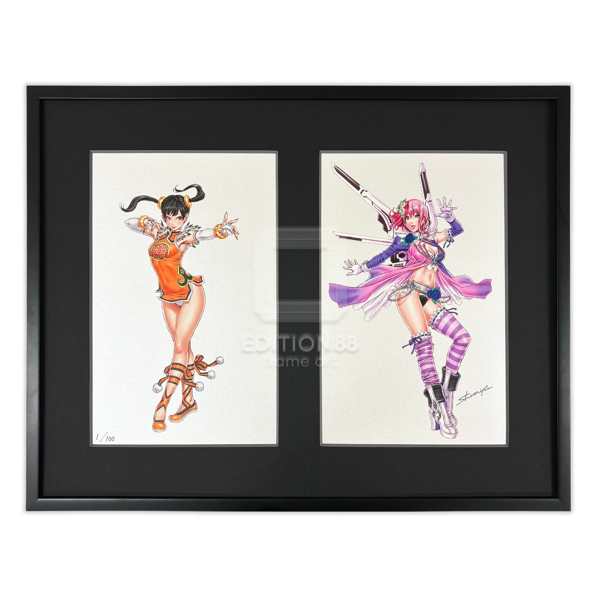 「TEKKEN 美少女」88グラフ リン・シャオユウ&アリサ・ボスコノビッチ/ 山下しゅんや(直筆サイン入り/限定100枚) 88グラフ Edition88
