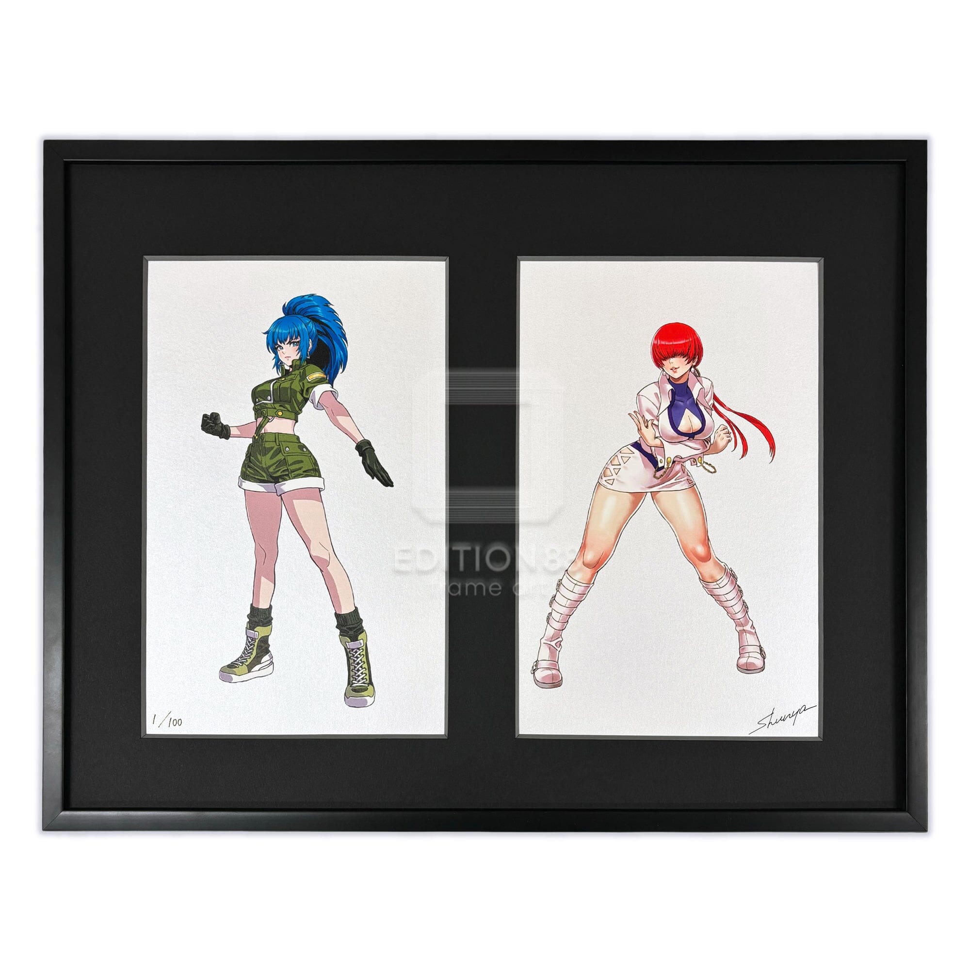 「SNK 美少女 」88グラフ シェルミー&レオナ・ハイデルン / 山下しゅんや(直筆サイン入り/限定100枚) 88グラフ Edition88