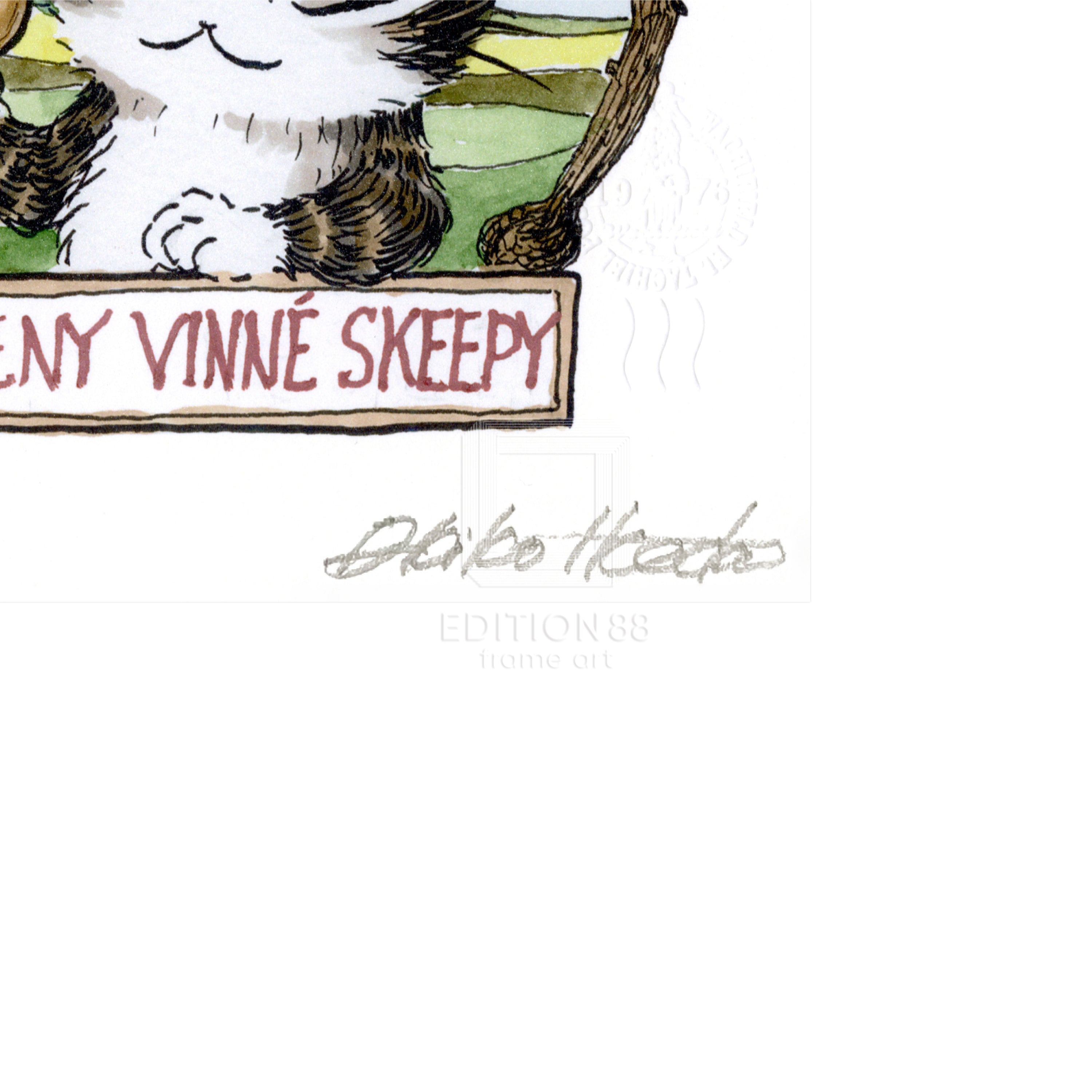 猫のダヤン 88グラフ「小さなワインの村」/池田あきこ(直筆サイン入り/限定200枚)