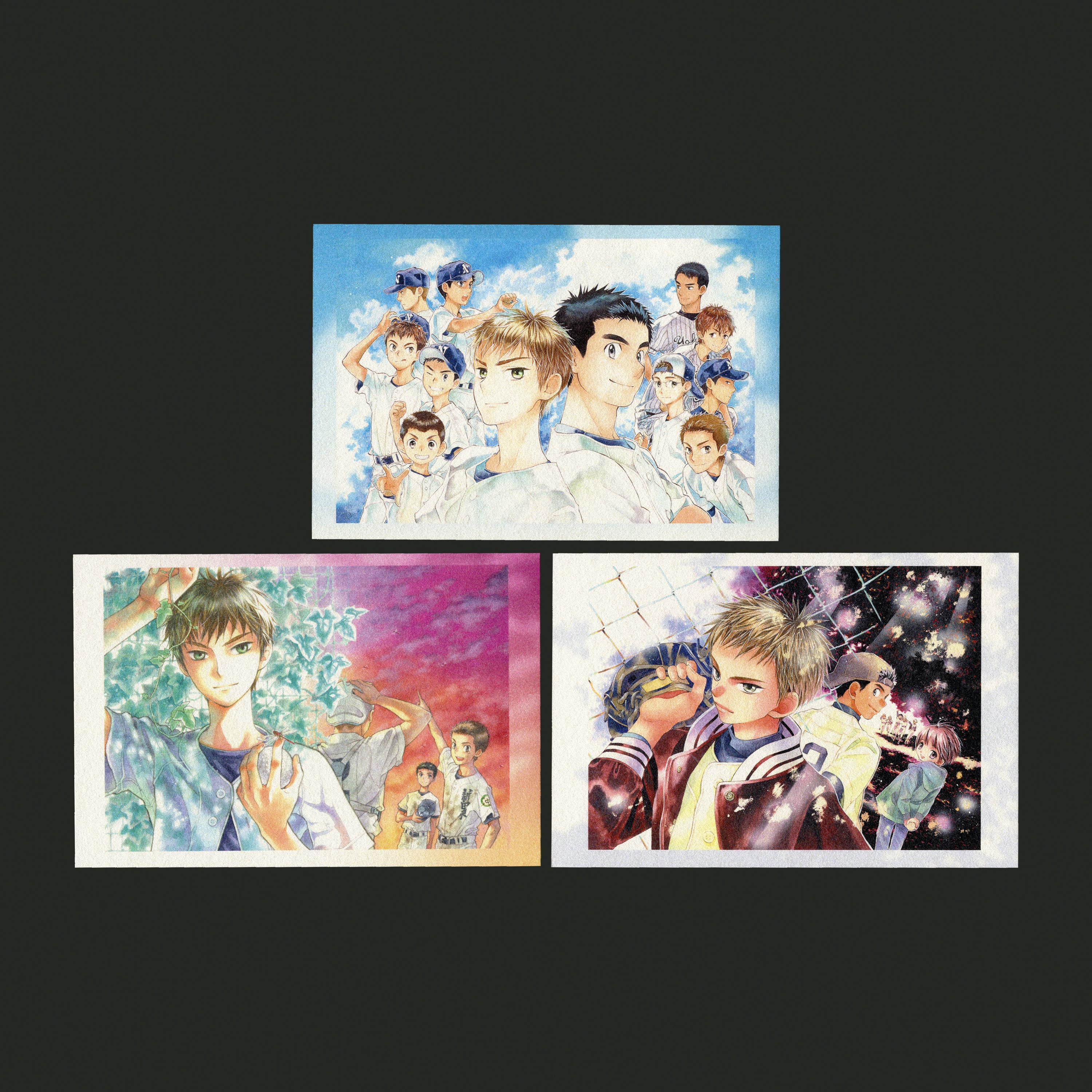 『ASUKA創刊40+1周年』アートカード3枚セット「バッテリー」/あさのあつこ×柚庭千景