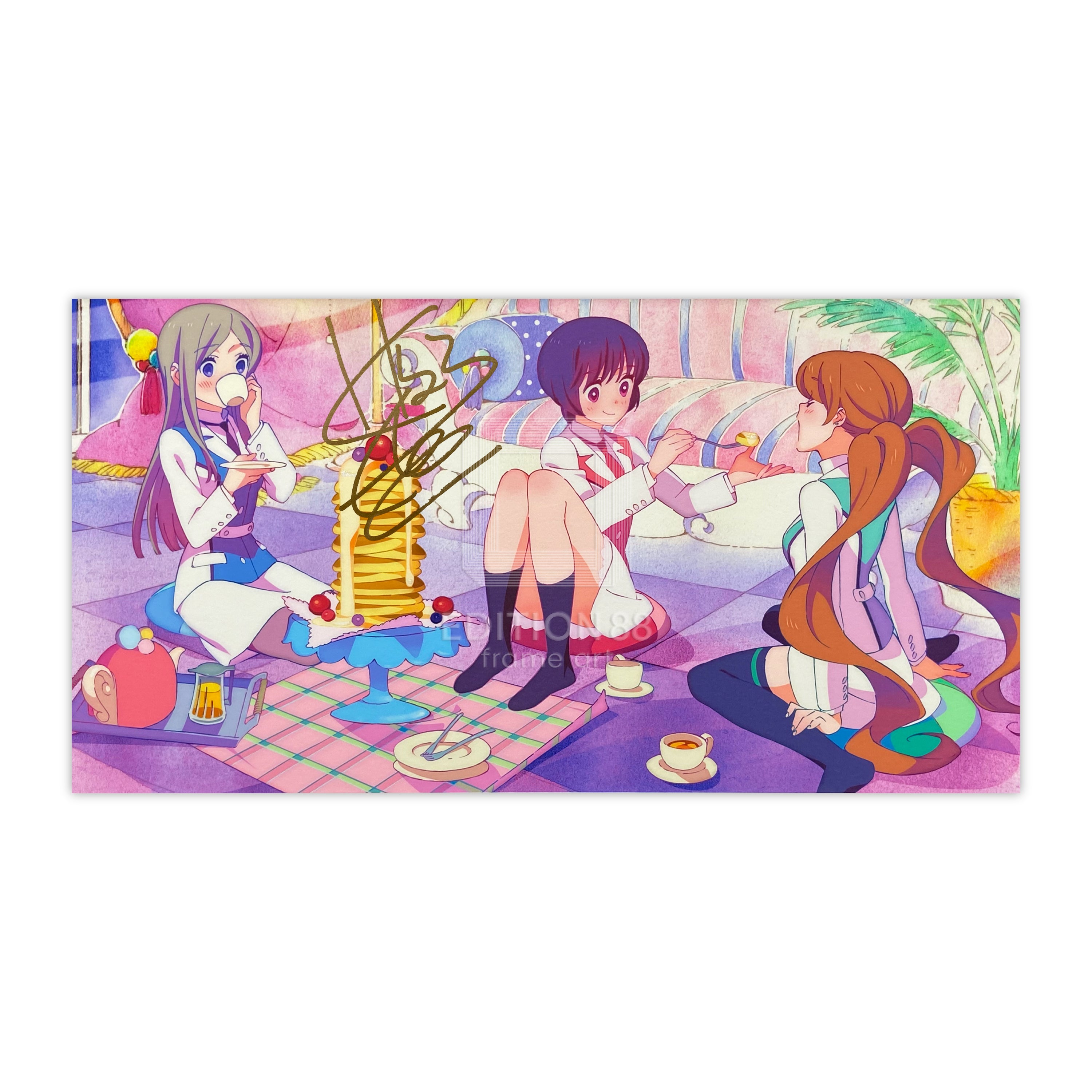 版画　「3 Friends」限定版90/100 ユリ熊嵐」88グラフ3『エンディング1』プラチナ版(幾原邦彦直筆サイン