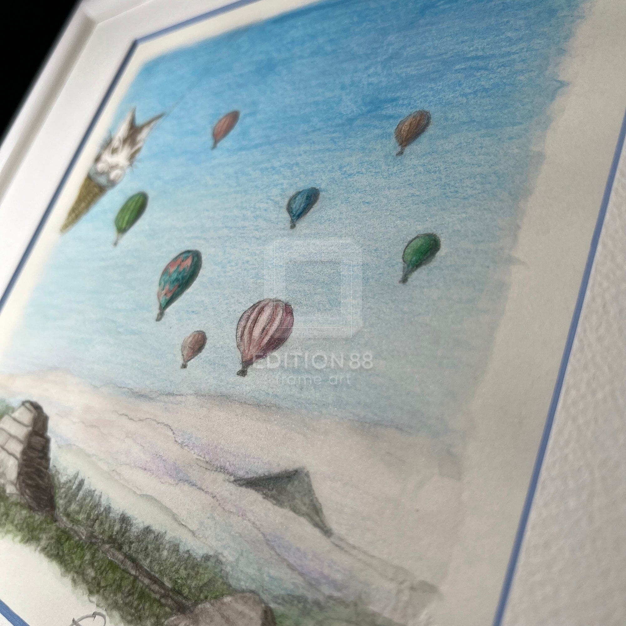 猫のダヤン 88グラフ「気球に乗ってピラミッドを見る」/池田あきこ(直筆サイン入り/限定200枚) 88グラフ Edition88