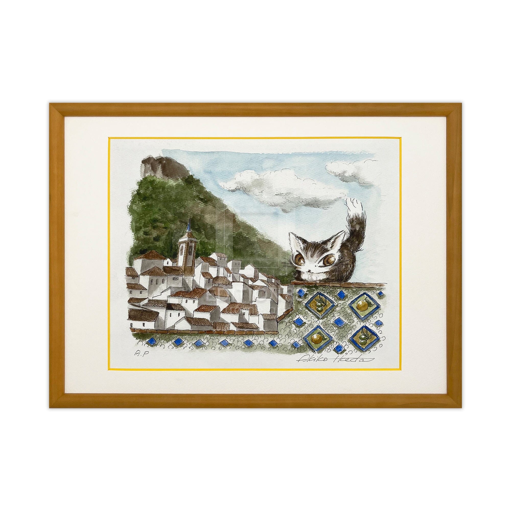 猫のダヤン 88グラフ「アンダルシアの白い村」/池田あきこ(直筆サイン入り/限定200枚) 88グラフ Edition88
