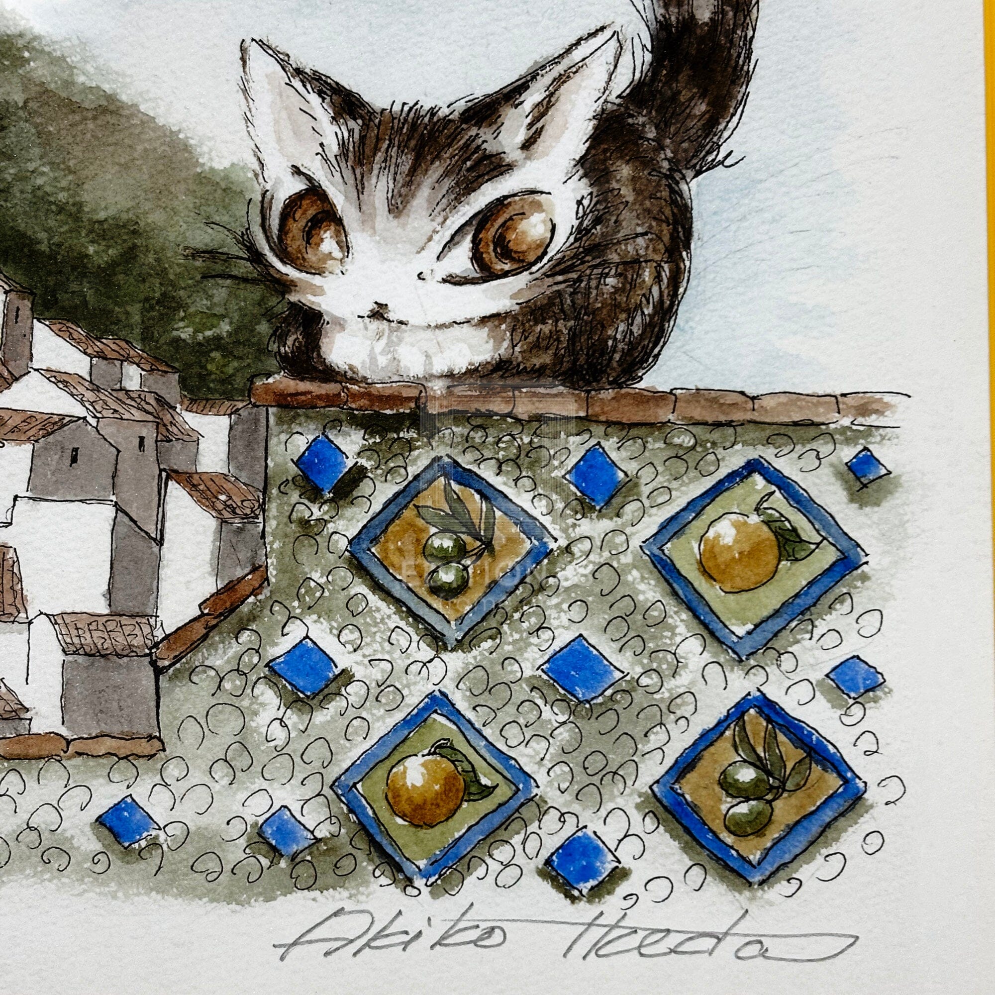 猫のダヤン 88グラフ「アンダルシアの白い村」/池田あきこ(直筆サイン入り/限定200枚) 88グラフ Edition88