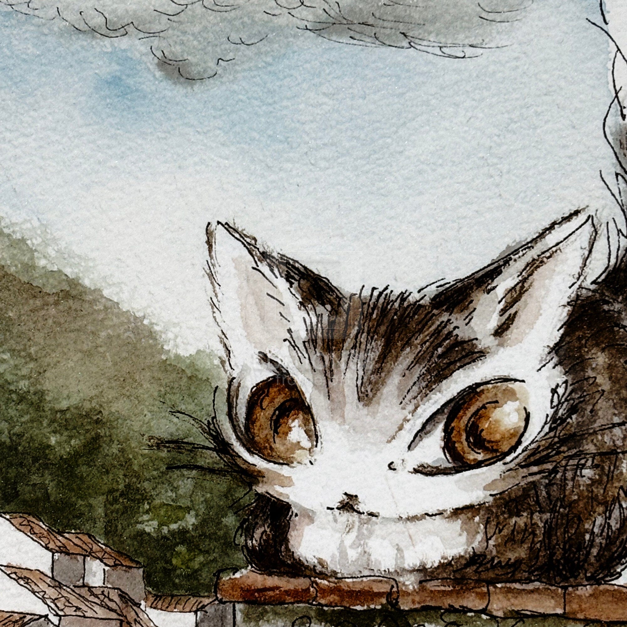 猫のダヤン 88グラフ「アンダルシアの白い村」/池田あきこ(直筆サイン入り/限定200枚) 88グラフ Edition88