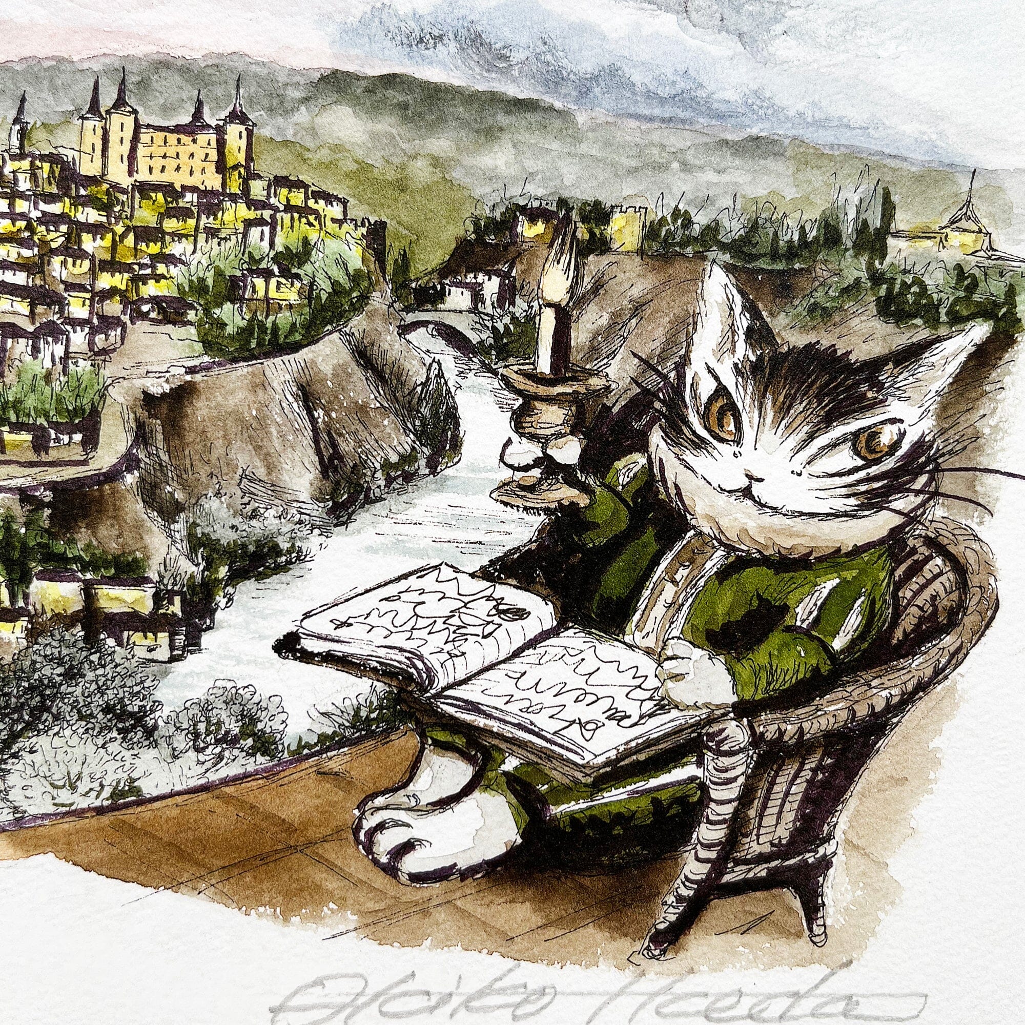 猫のダヤン 88グラフ「トレドの街」/池田あきこ(直筆サイン入り/限定200枚) 88グラフ Edition88