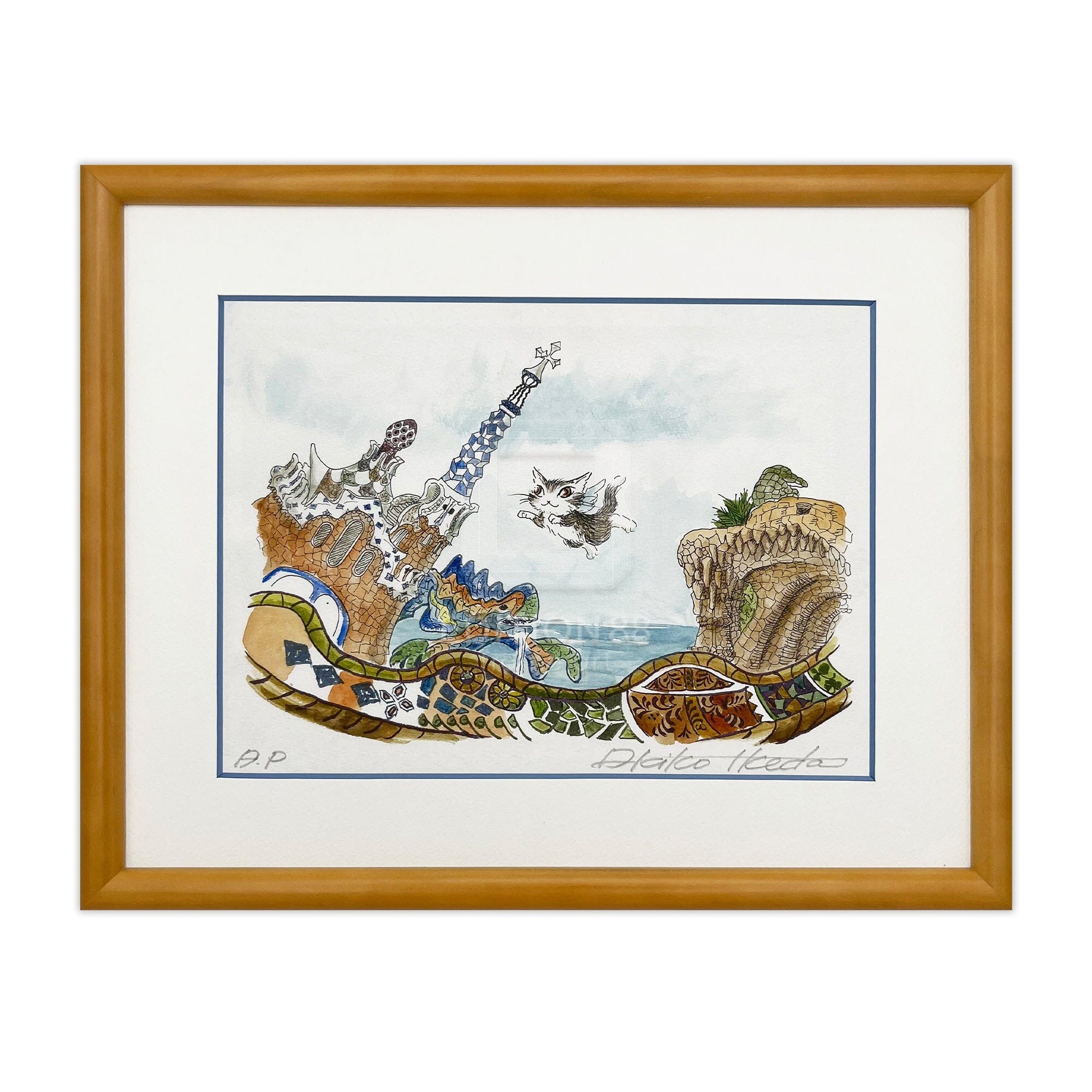 猫のダヤン 88グラフ「グエル公園にて」/池田あきこ(直筆サイン入り/限定200枚) 88グラフ Edition88