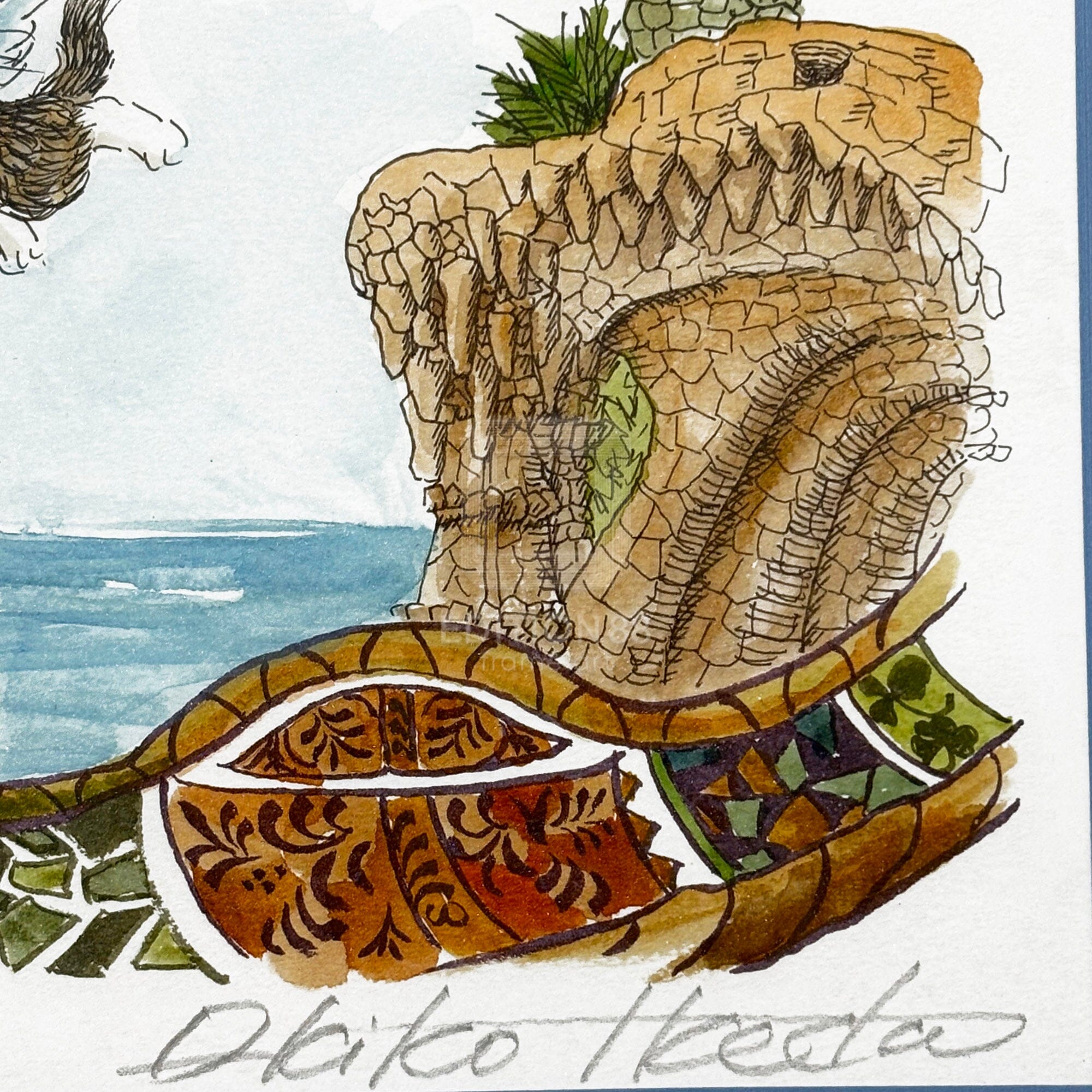 猫のダヤン 88グラフ「グエル公園にて」/池田あきこ(直筆サイン入り/限定200枚) 88グラフ Edition88