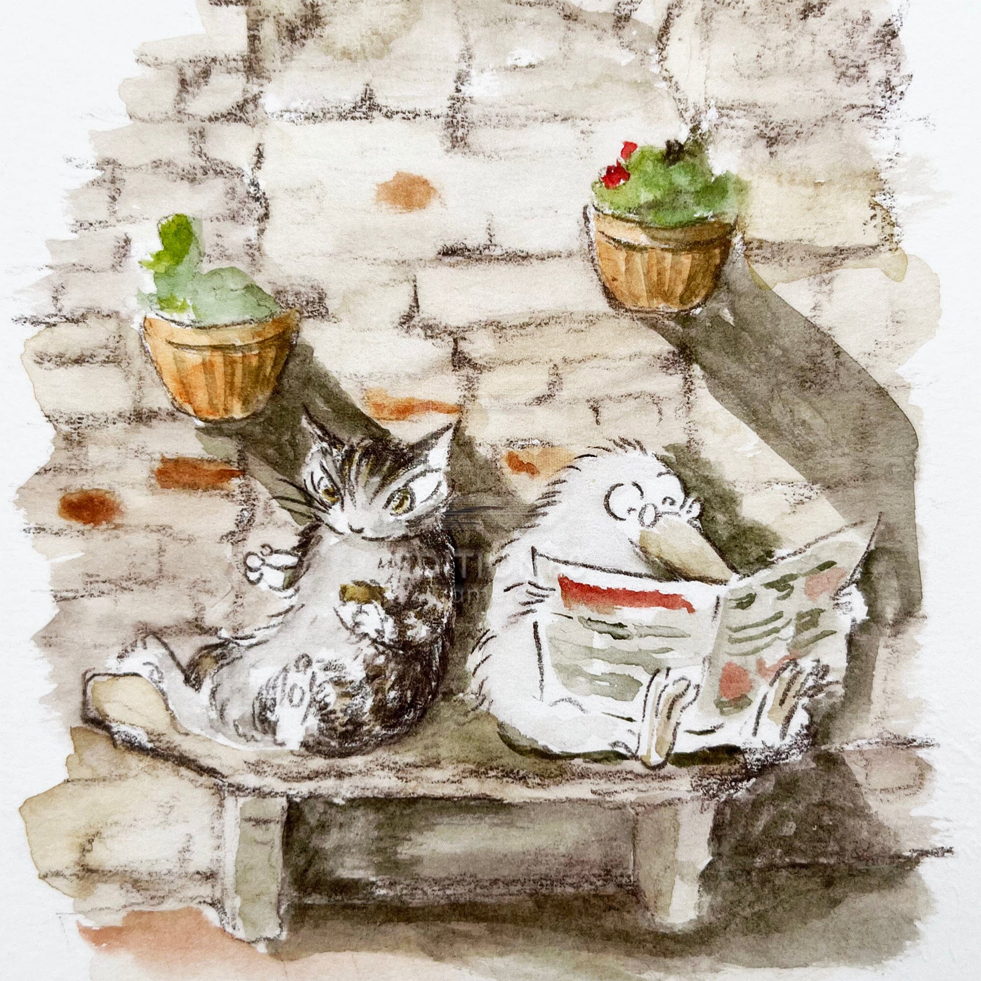 猫のダヤン 88グラフ「南イタリアでお茶」/池田あきこ(直筆サイン入り/限定200枚) 88グラフ Edition88