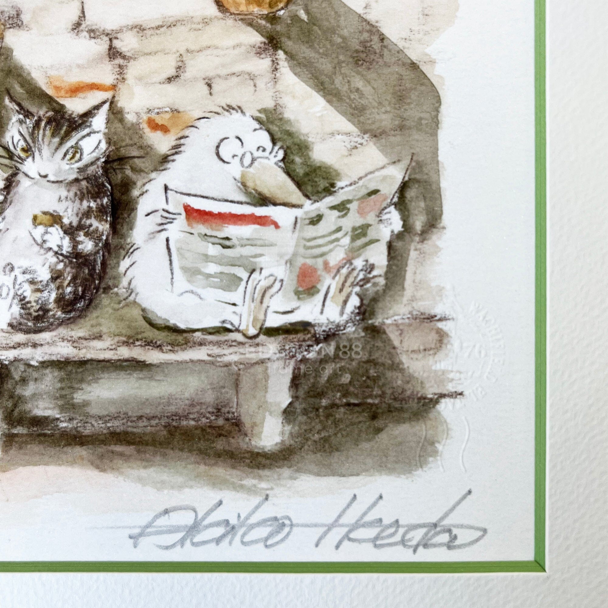 猫のダヤン 88グラフ「南イタリアでお茶」/池田あきこ(直筆サイン入り/限定200枚) 88グラフ Edition88