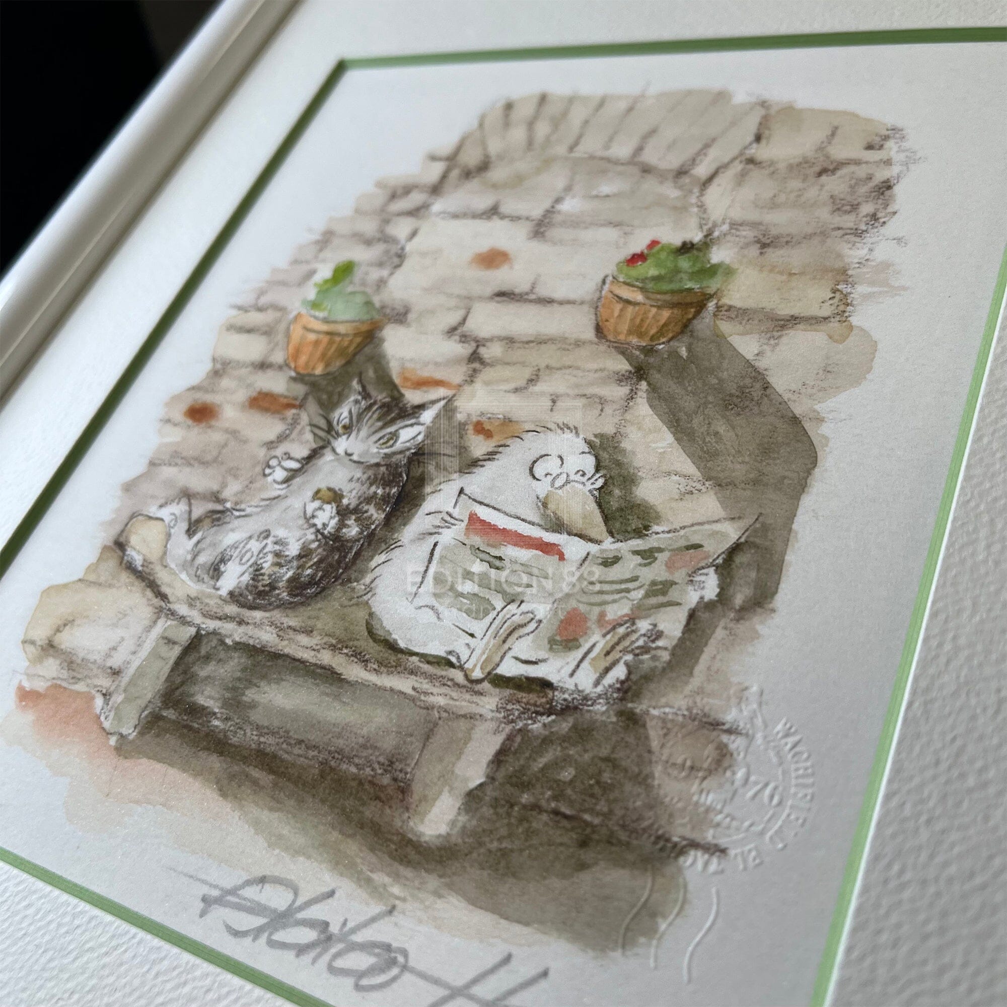 猫のダヤン 88グラフ「南イタリアでお茶」/池田あきこ(直筆サイン入り/限定200枚) 88グラフ Edition88