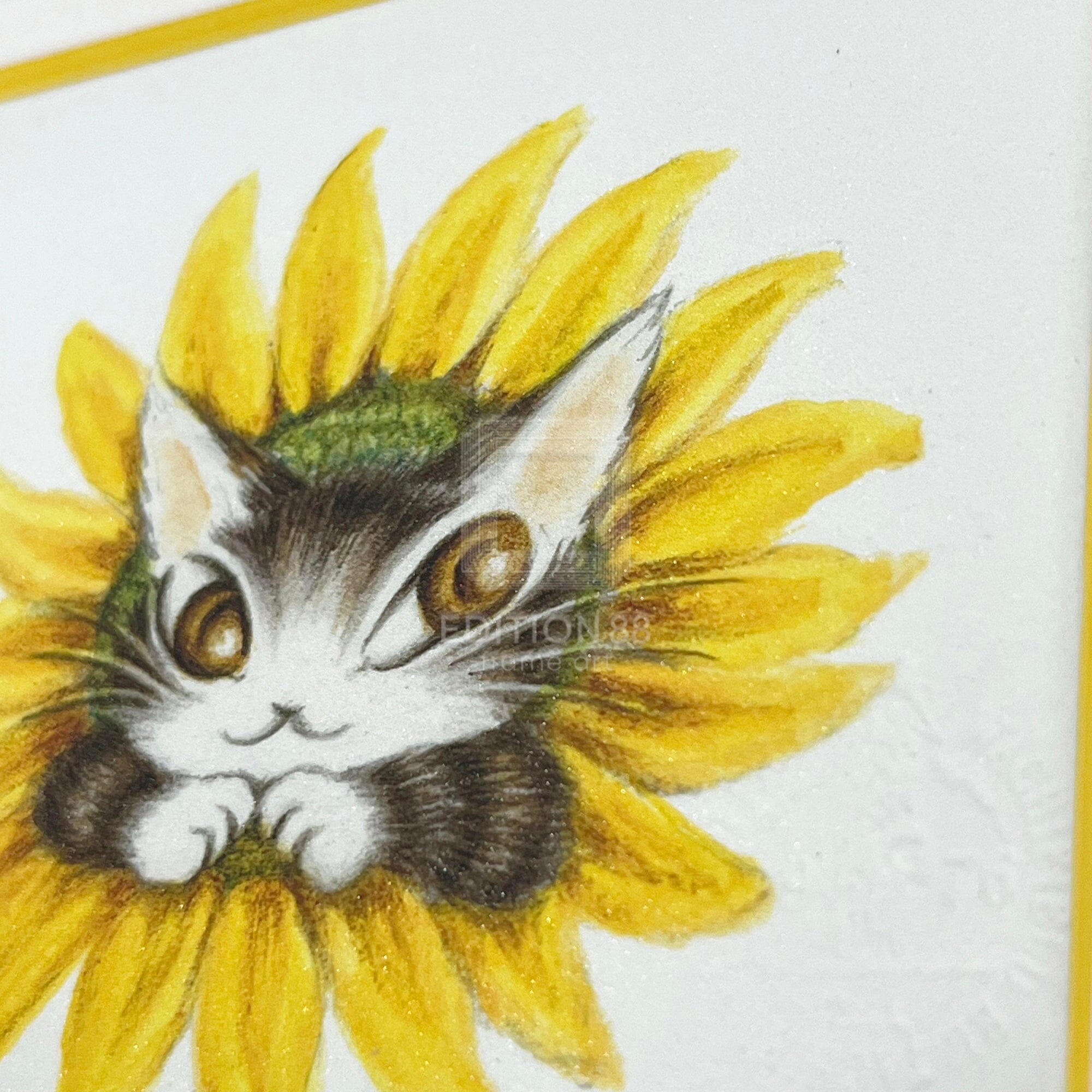 猫のダヤン 88グラフ「ひまわりダヤン」/池田あきこ(直筆サイン入り/限定200枚) 88グラフ Edition88