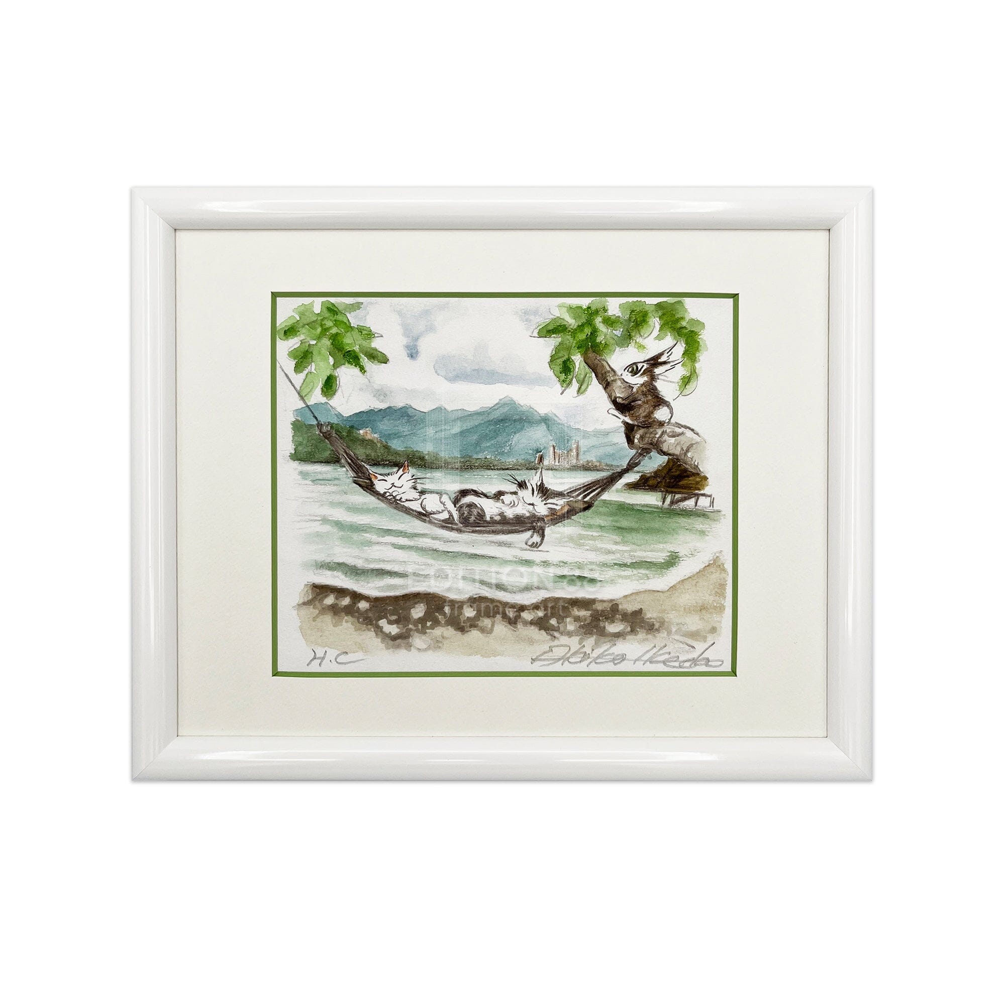 猫のダヤン 88グラフ「ボルネオのビーチ」/池田あきこ(直筆サイン入り/限定200枚) 88グラフ Edition88