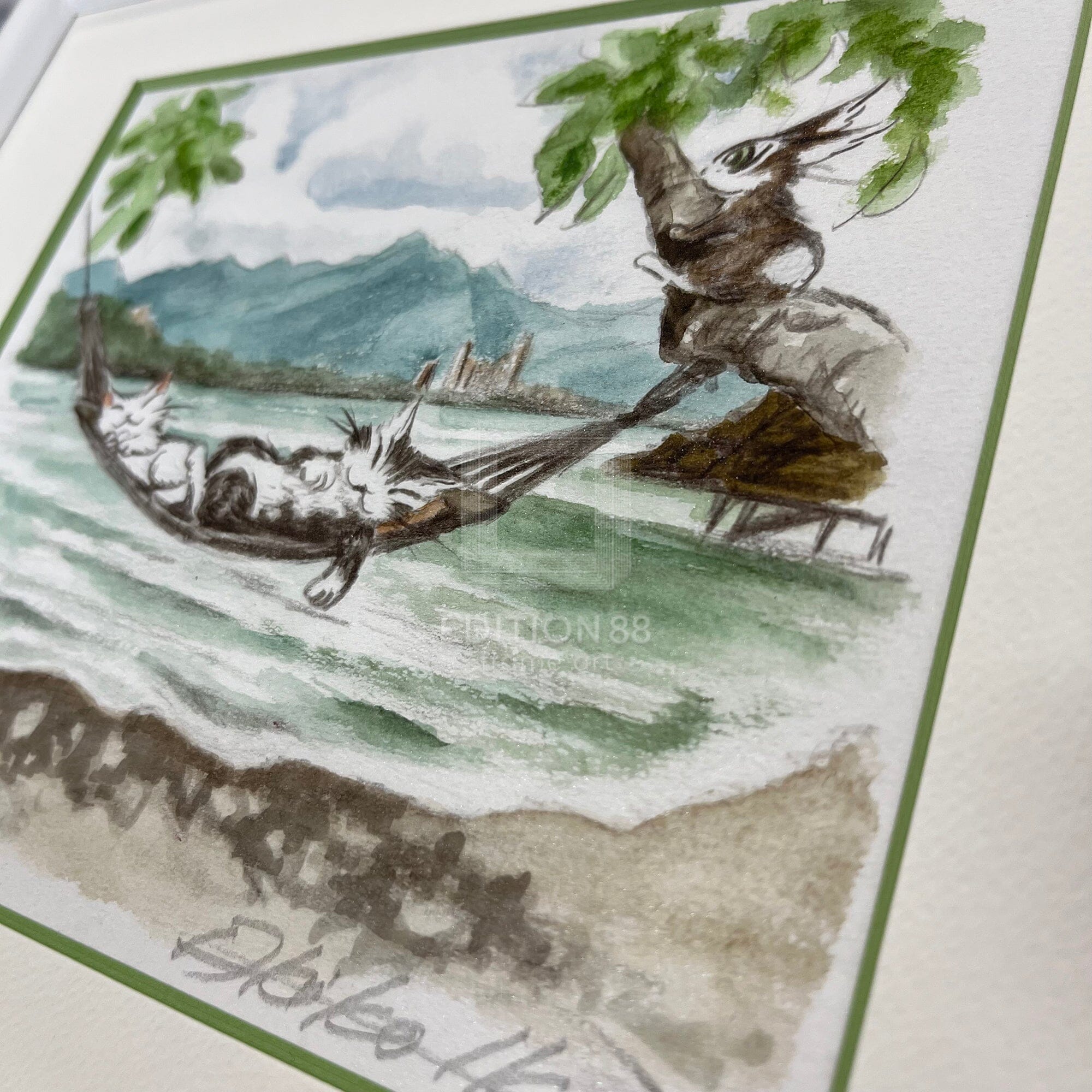 猫のダヤン 88グラフ「ボルネオのビーチ」/池田あきこ(直筆サイン入り/限定200枚) 88グラフ Edition88