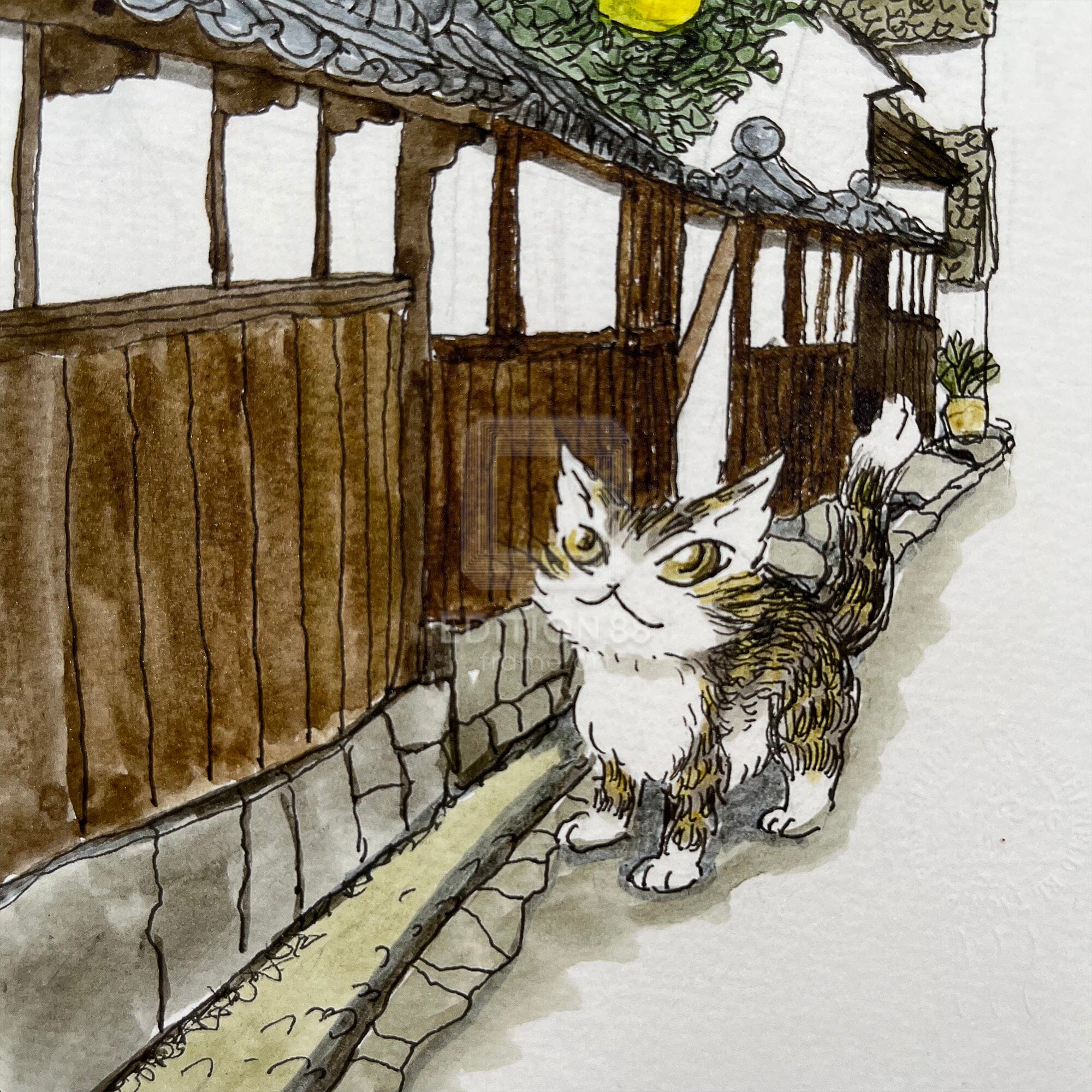 猫のダヤン 88グラフ「萩のみかんの木」/池田あきこ(直筆サイン入り/限定200枚) 88グラフ Edition88