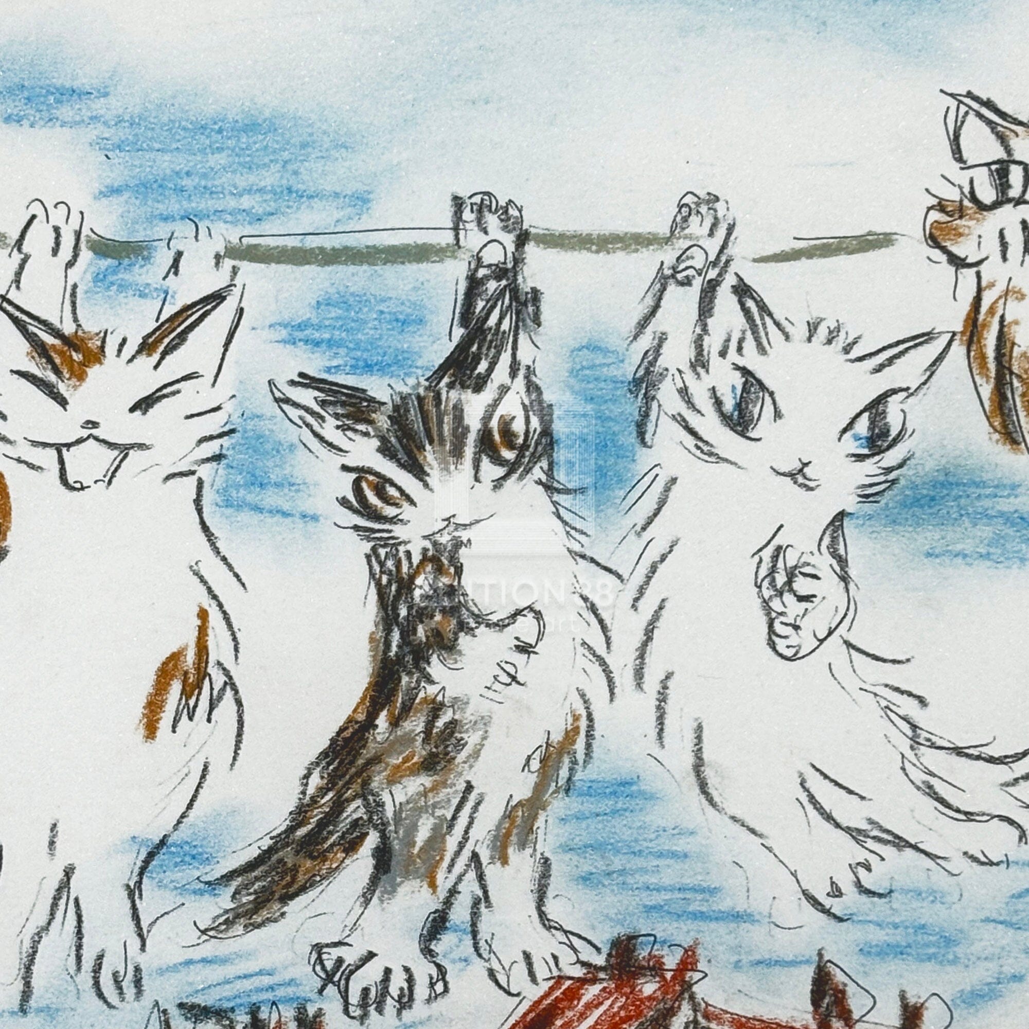 猫のダヤン 88グラフ「コンテ・パリの空の下」/池田あきこ(直筆サイン入り/限定200枚) 88グラフ Edition88