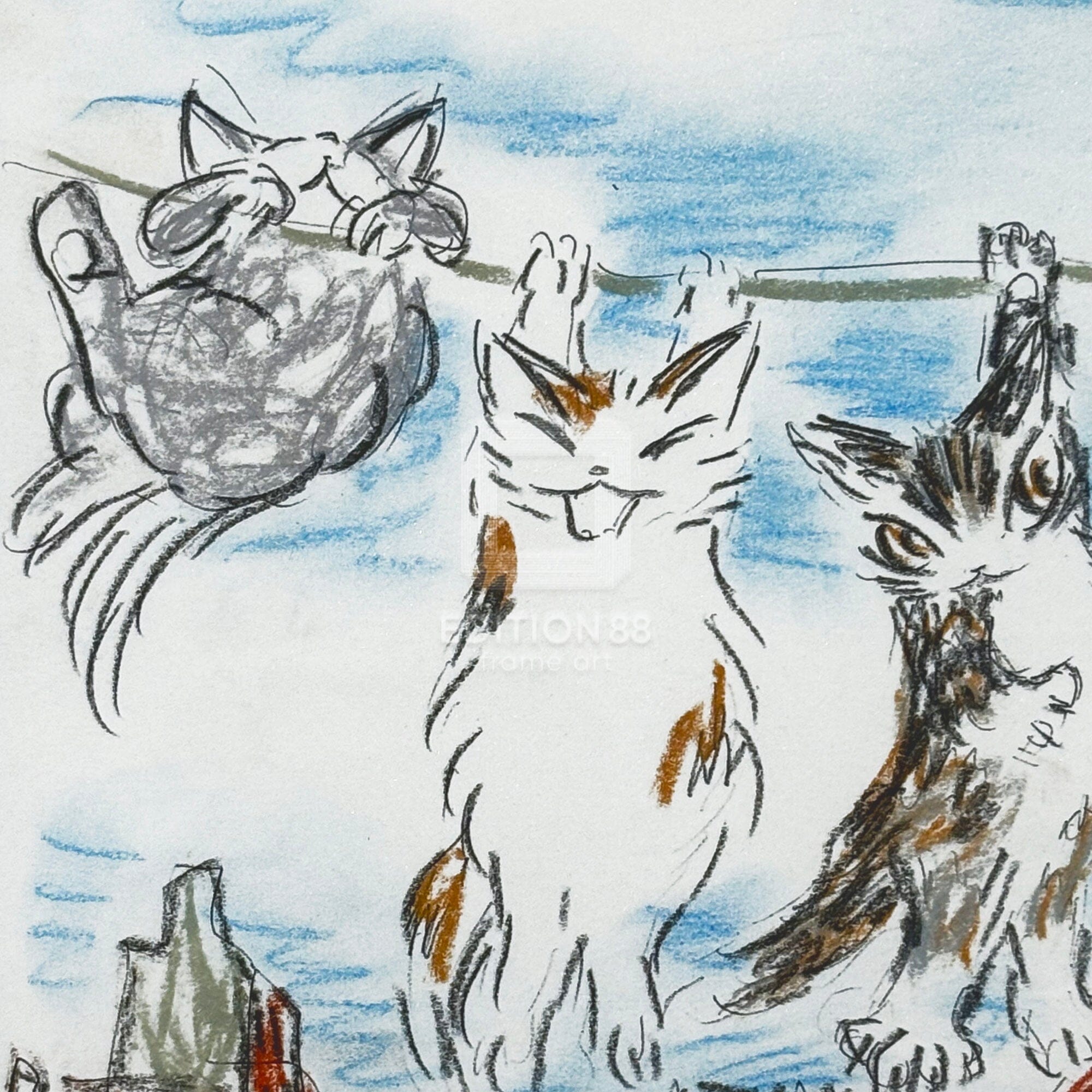 猫のダヤン 88グラフ「コンテ・パリの空の下」/池田あきこ(直筆サイン入り/限定200枚) 88グラフ Edition88