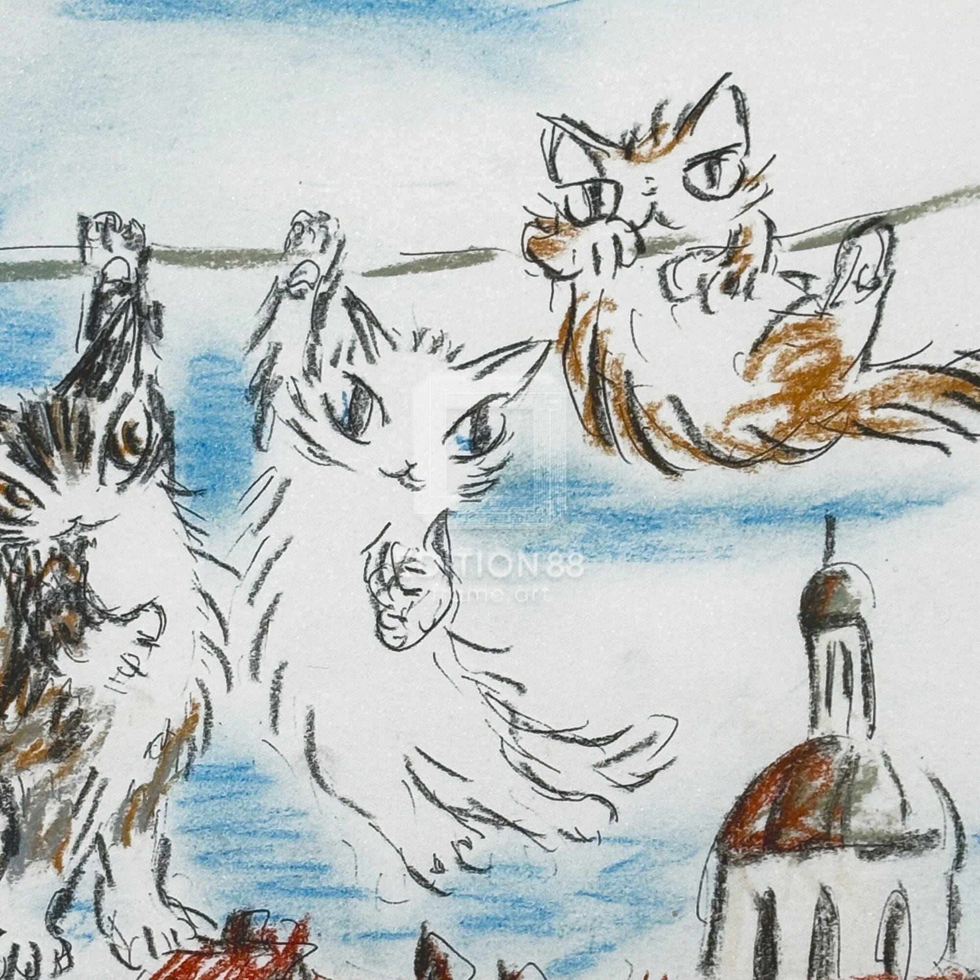 猫のダヤン 88グラフ「コンテ・パリの空の下」/池田あきこ(直筆サイン入り/限定200枚) 88グラフ Edition88