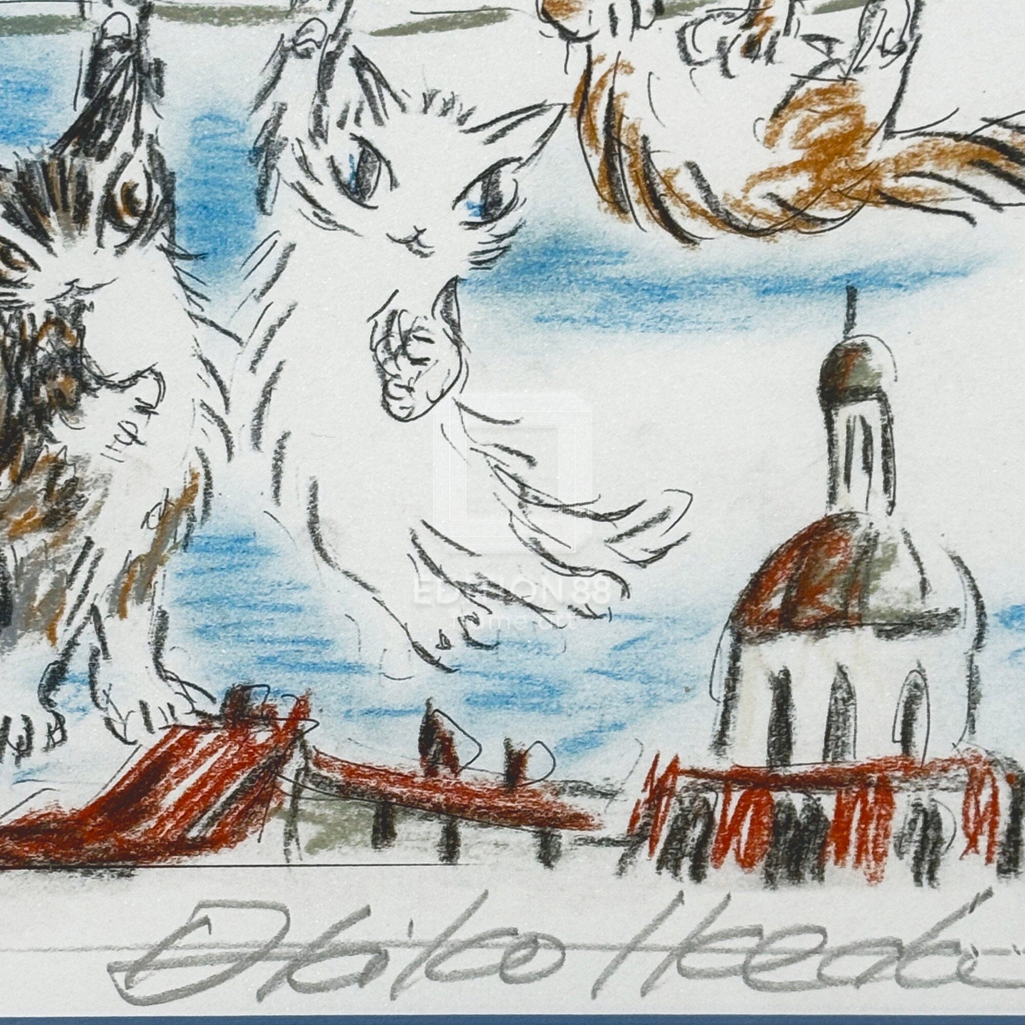 猫のダヤン 88グラフ「コンテ・パリの空の下」/池田あきこ(直筆サイン入り/限定200枚) 88グラフ Edition88