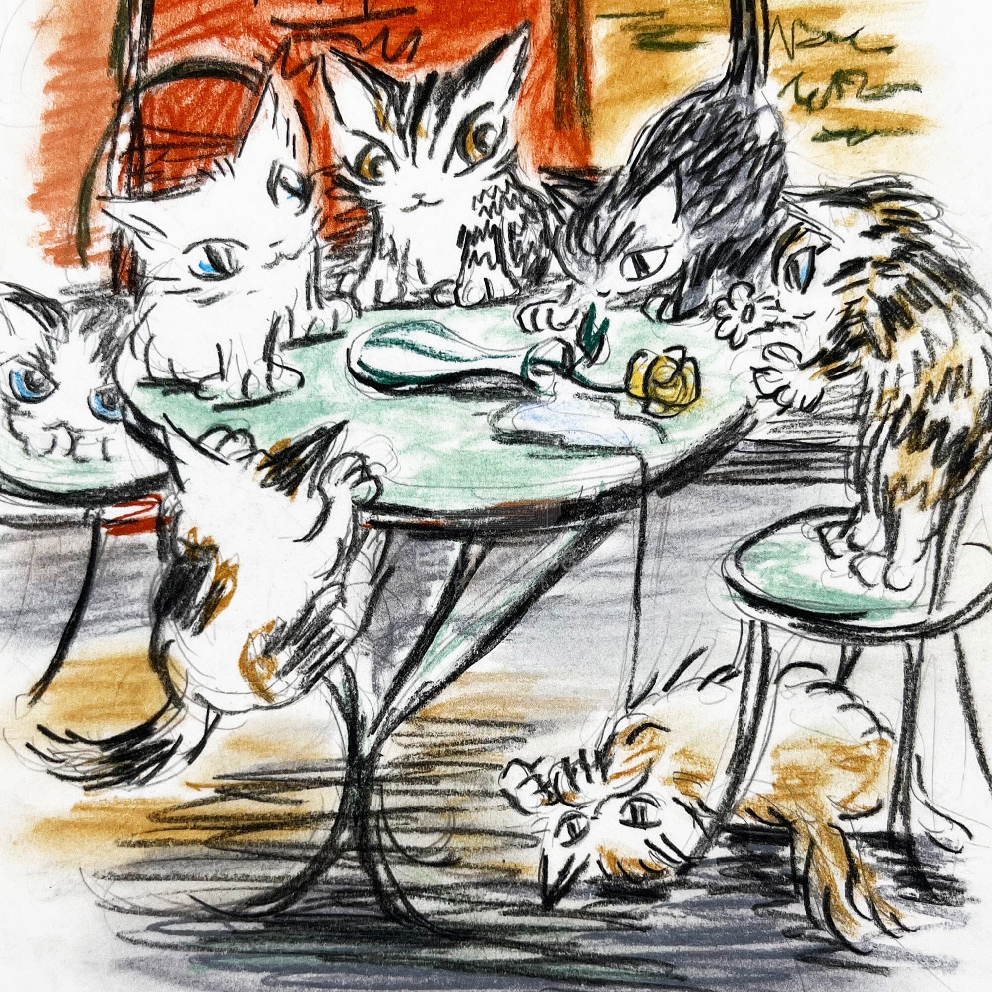 猫のダヤン 88グラフ「コンテ・パリのカフェ」/池田あきこ(直筆サイン入り/限定200枚) 88グラフ Edition88