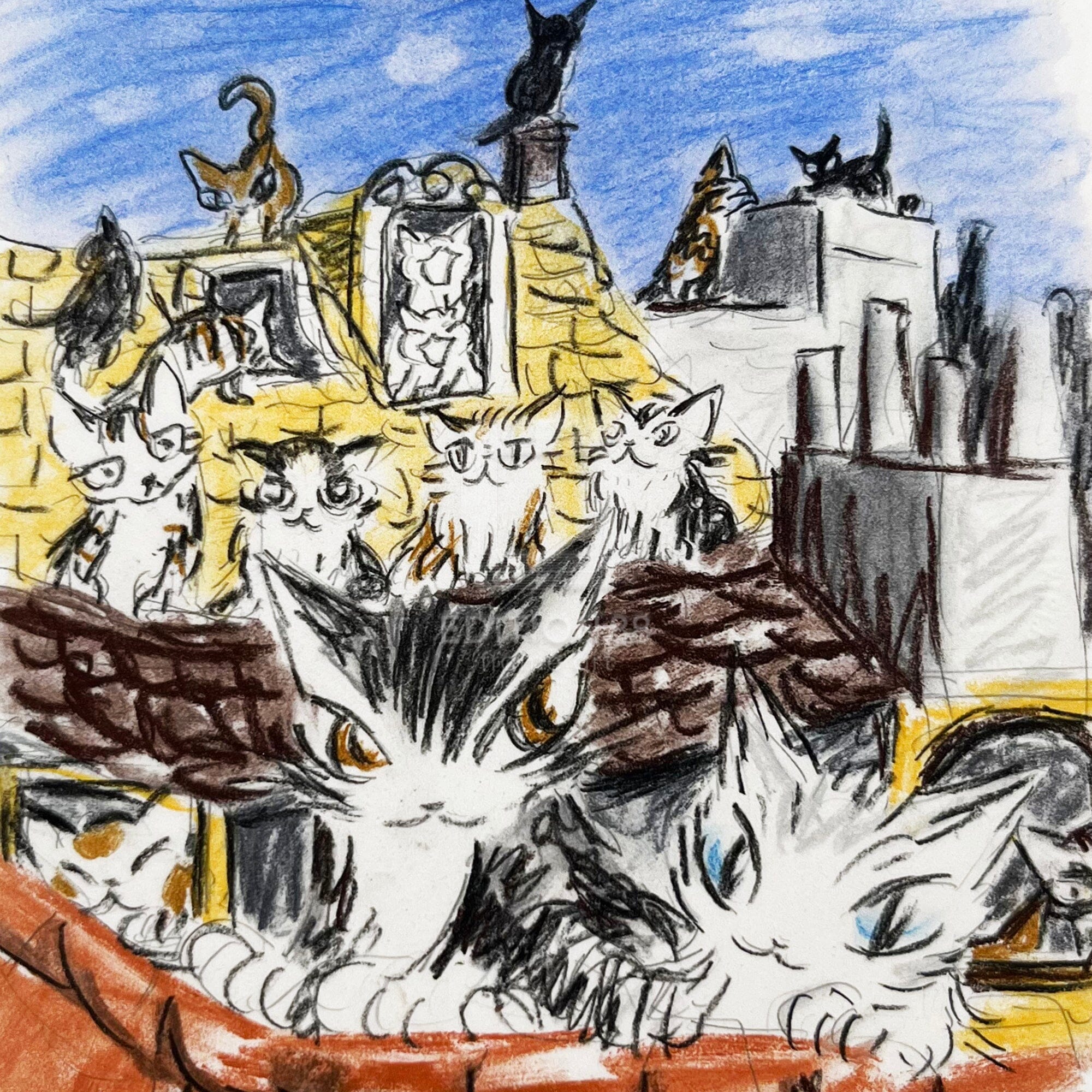 猫のダヤン 88グラフ「コンテ・パリの夜に歌うよ」/池田あきこ(直筆サイン入り/限定200枚) 88グラフ Edition88