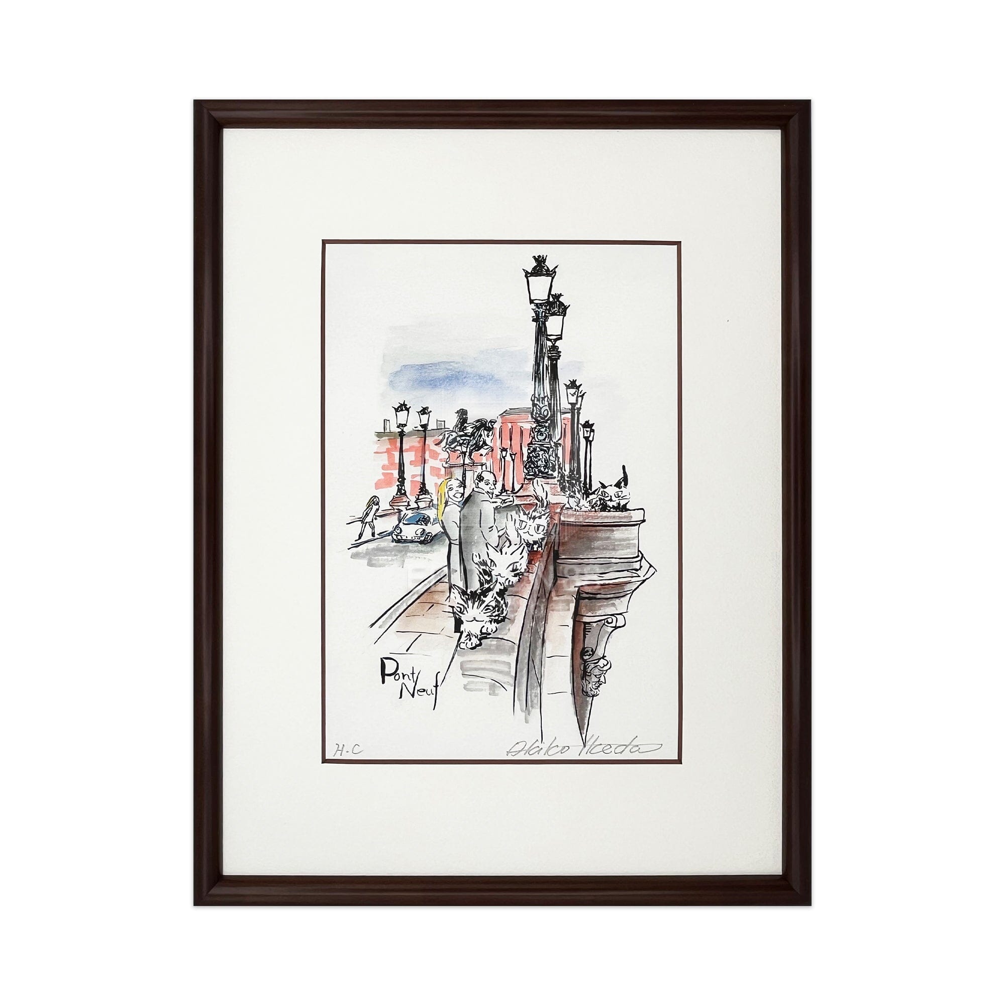 猫のダヤン 88グラフ「ポンヌフ橋を渡る」/池田あきこ(直筆サイン入り/限定200枚) 88グラフ Edition88