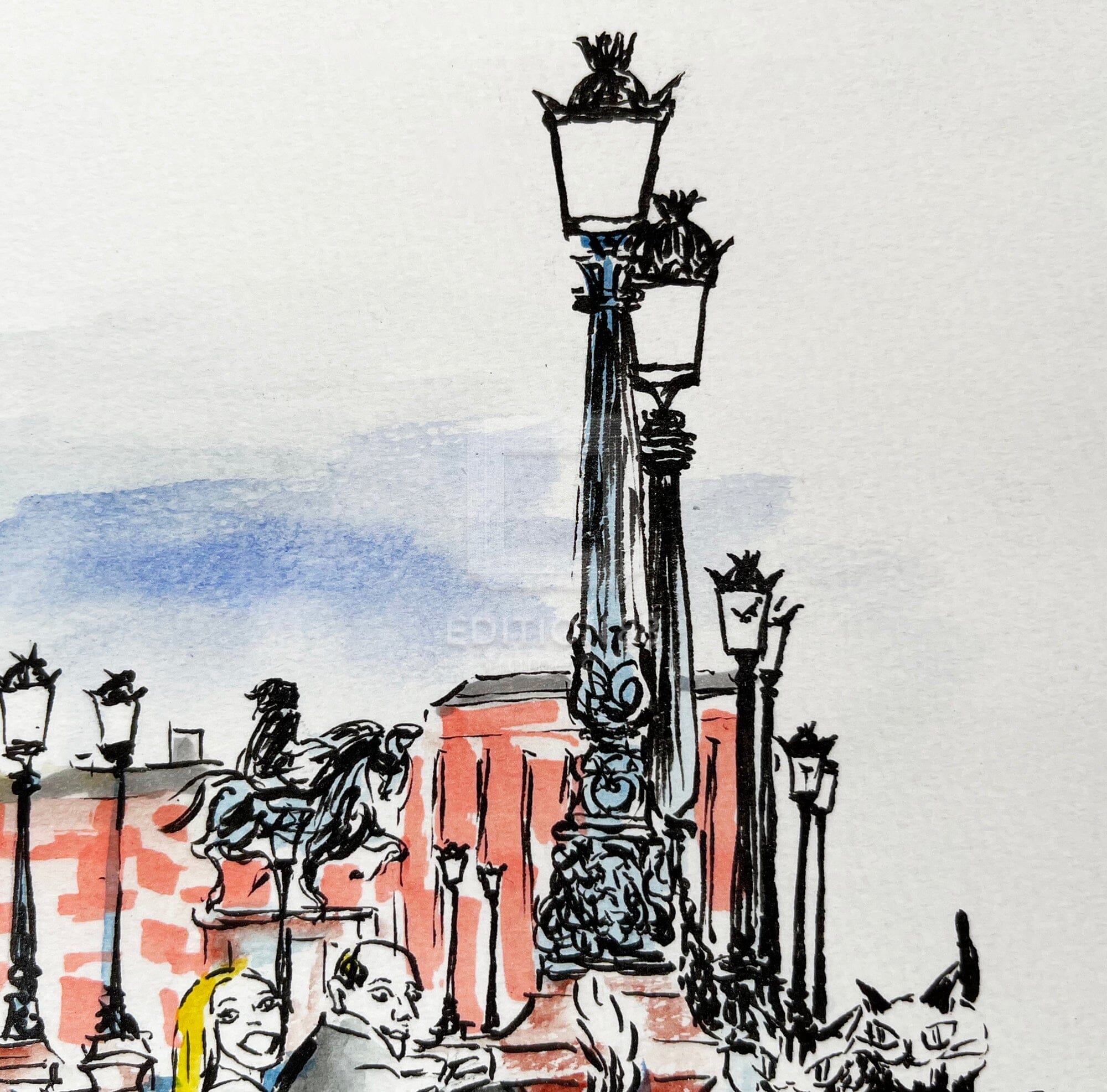 猫のダヤン 88グラフ「ポンヌフ橋を渡る」/池田あきこ(直筆サイン入り/限定200枚) 88グラフ Edition88