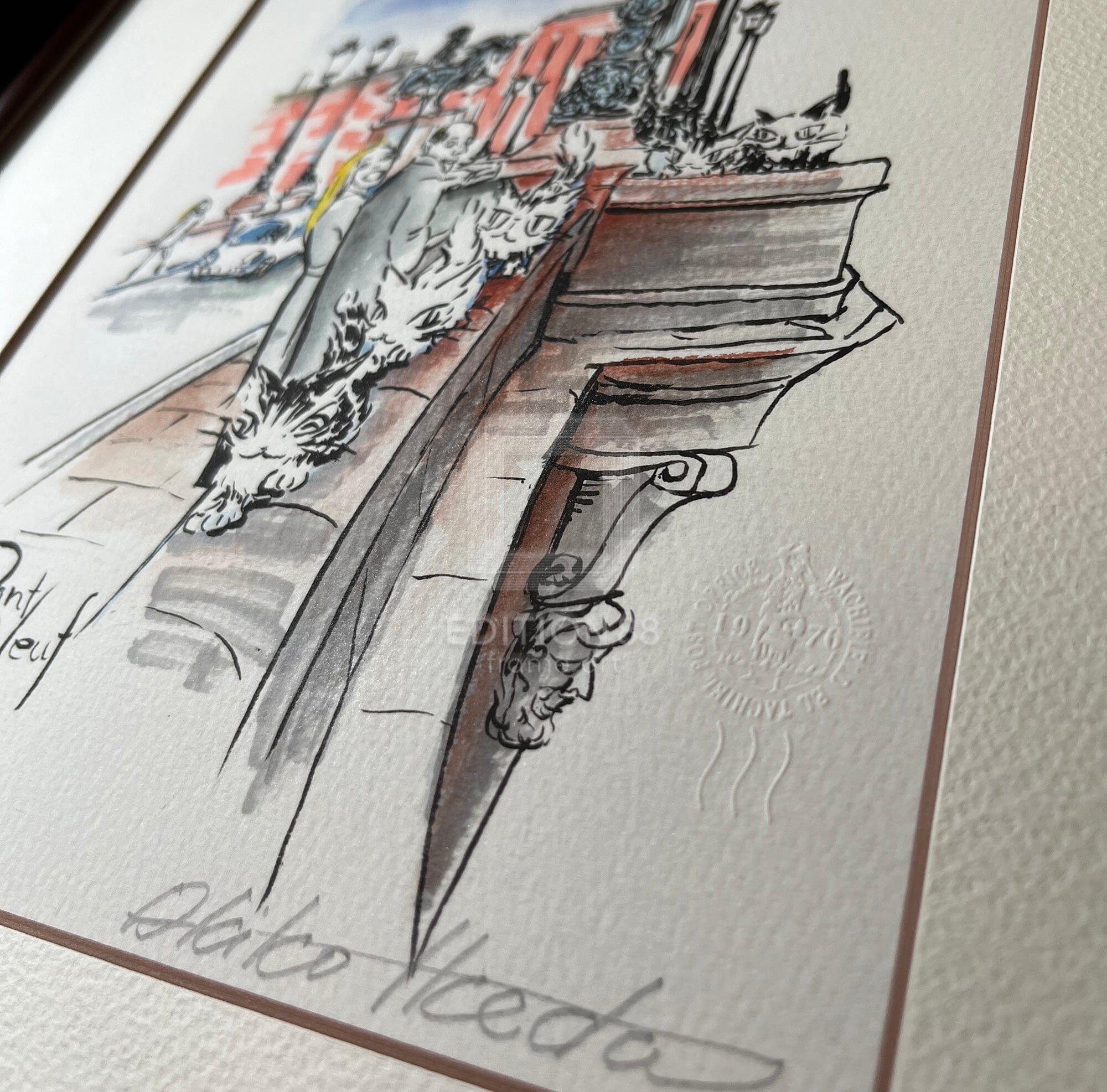 猫のダヤン 88グラフ「ポンヌフ橋を渡る」/池田あきこ(直筆サイン入り/限定200枚) 88グラフ Edition88