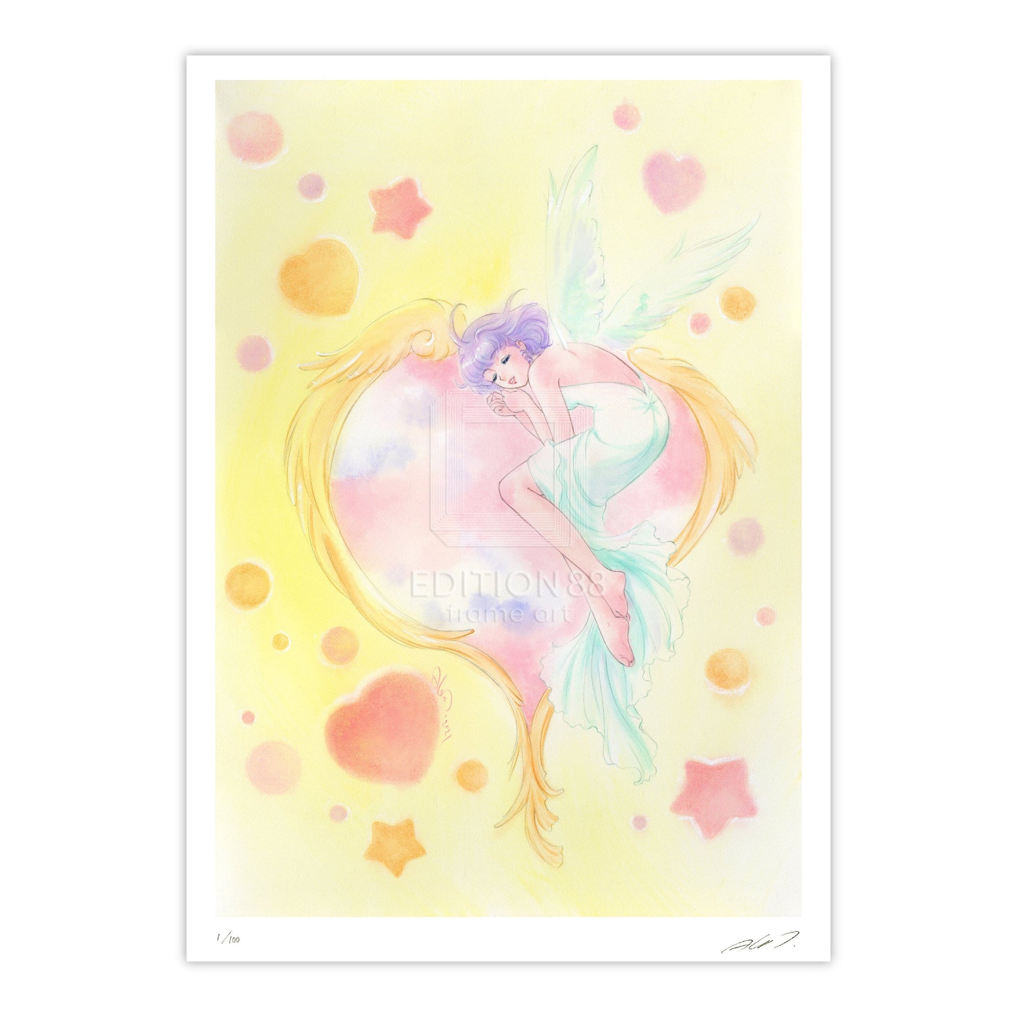 高田明美 魔法の天使クリィミーマミ 直筆サイン入りミニ版画 （高田 