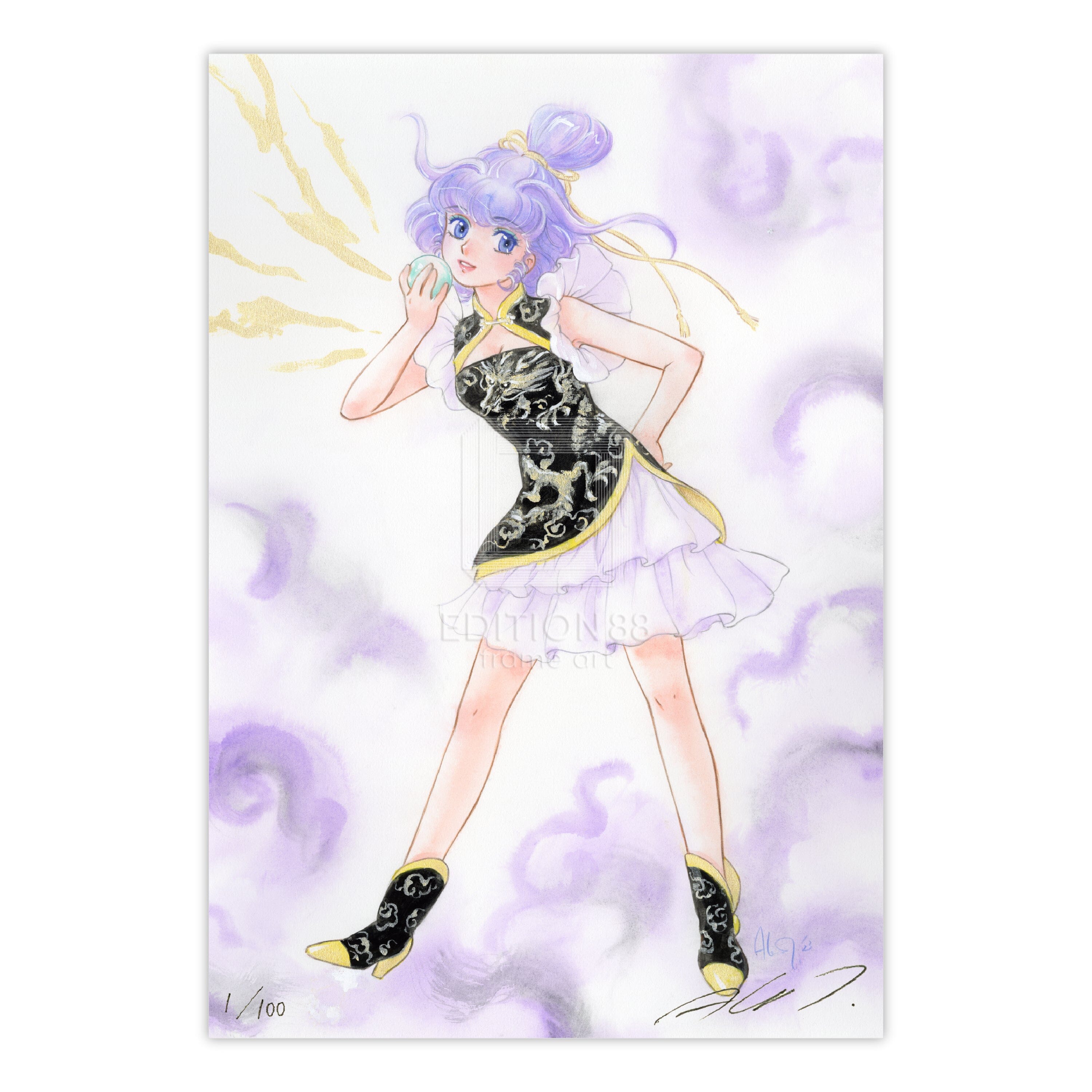 「魔法の天使 クリィミーマミ」88グラフミニ「如意宝珠」 /高田明美(直筆サイン入り / 限定100枚) 88グラフ Edition88