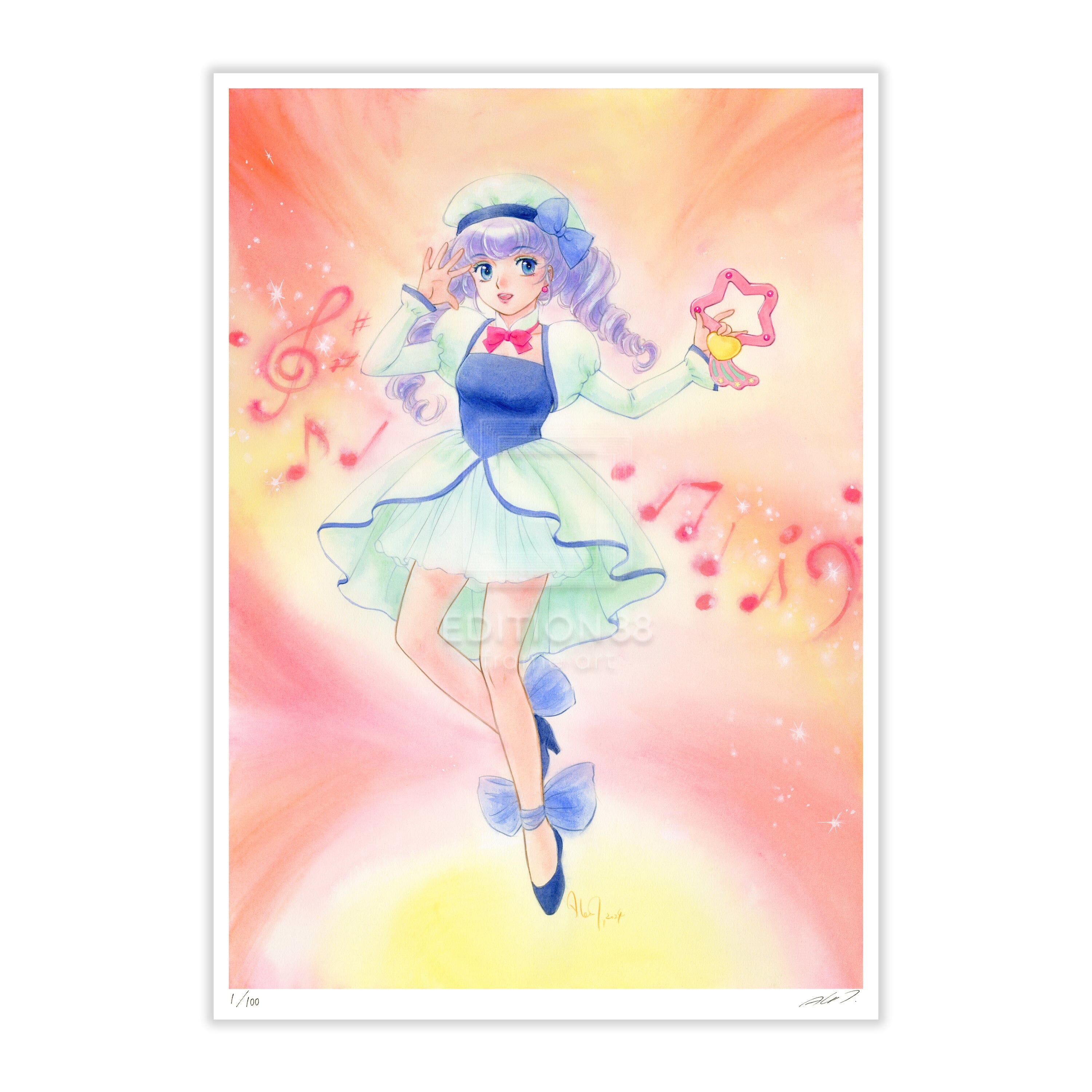 「魔法の天使クリィミーマミ」88グラフ 星のタンバリン /高田明美(直筆サイン入り / 限定100枚) 88グラフ Edition88