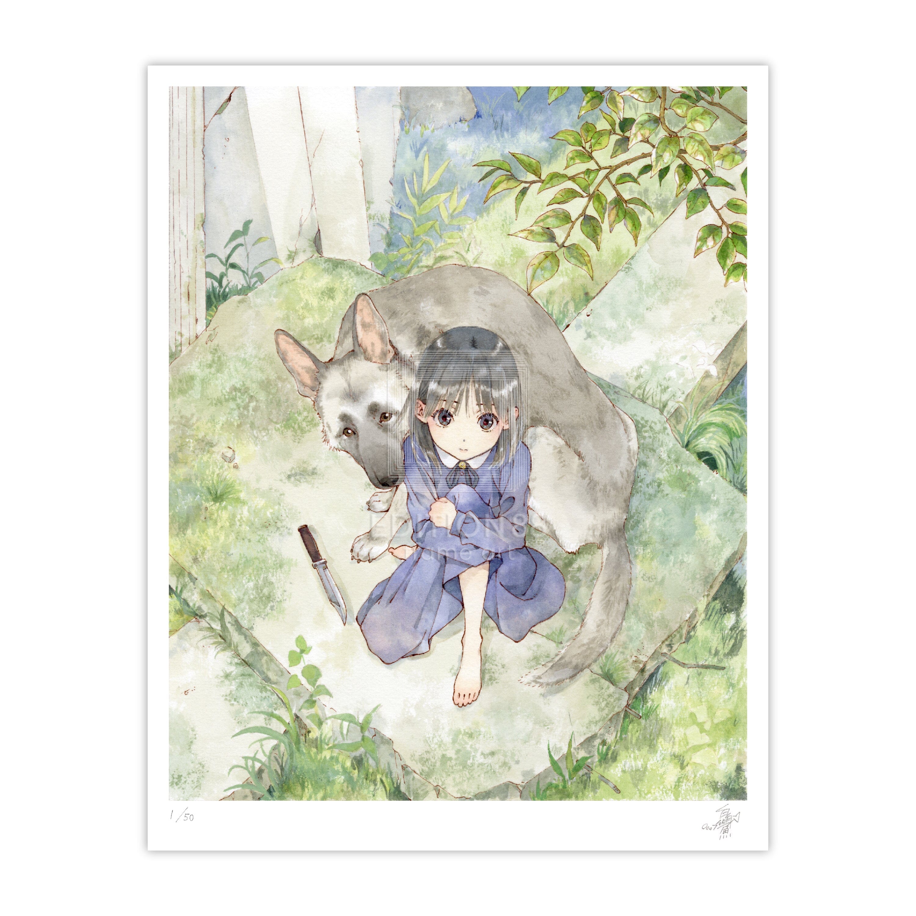 88グラフL (少女と犬)/ 白身魚(直筆サイン入り/限定50枚) 88グラフ Edition88