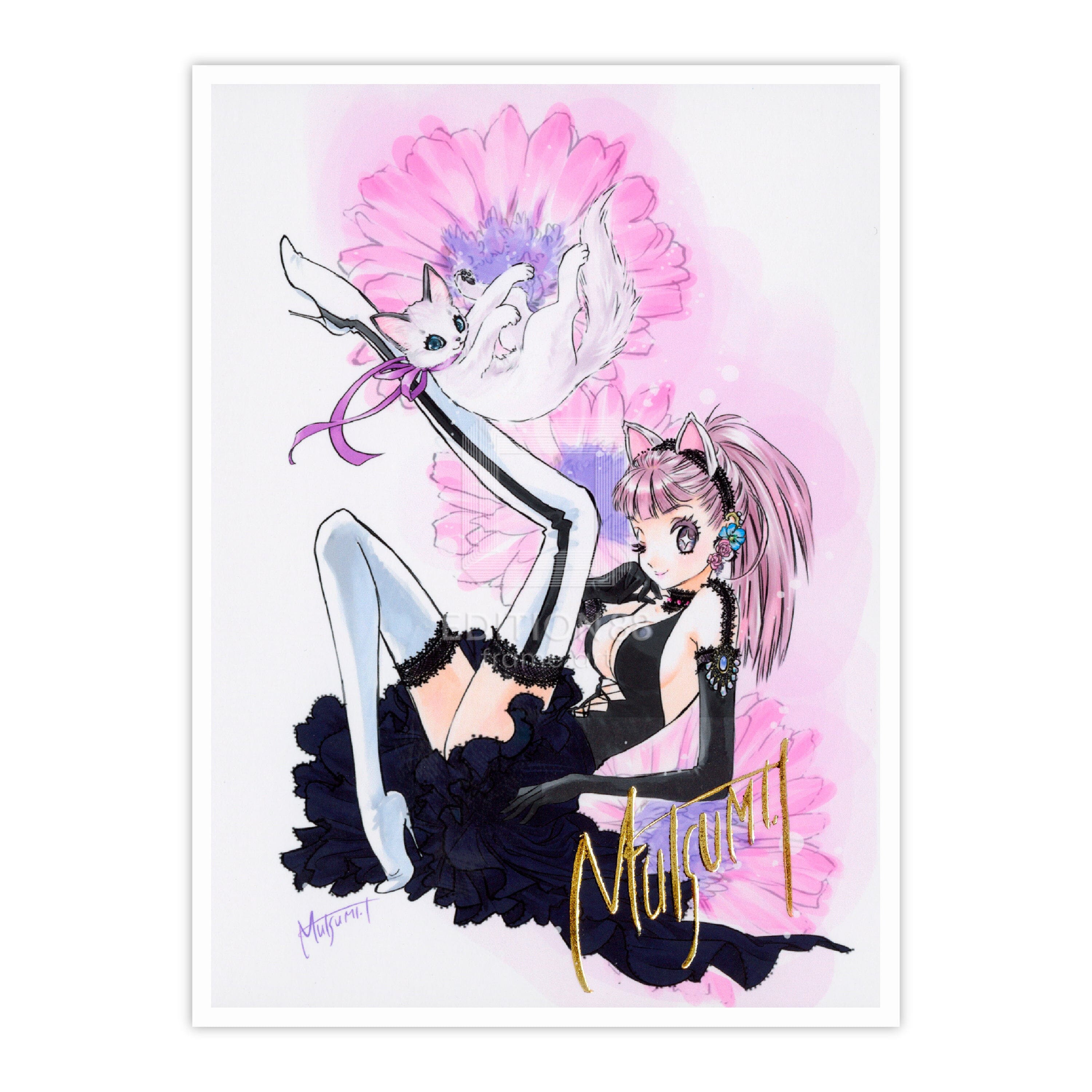 88グラフ ミニ「Sliding Cat」/いのまたむつみ(箔押しサイン入り) 88グラフ Edition88