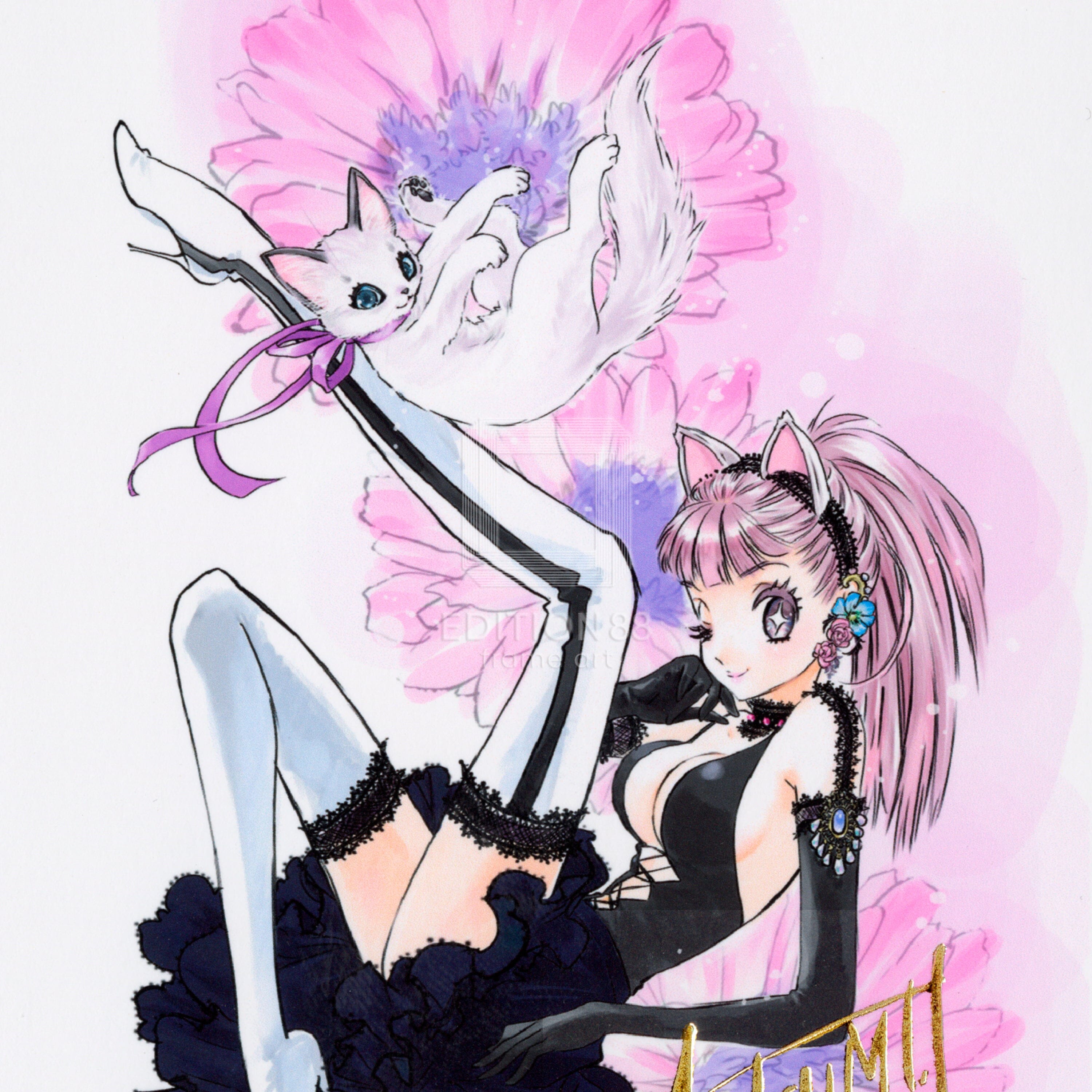 88グラフ ミニ「Sliding Cat」/いのまたむつみ(箔押しサイン入り) 88グラフ Edition88