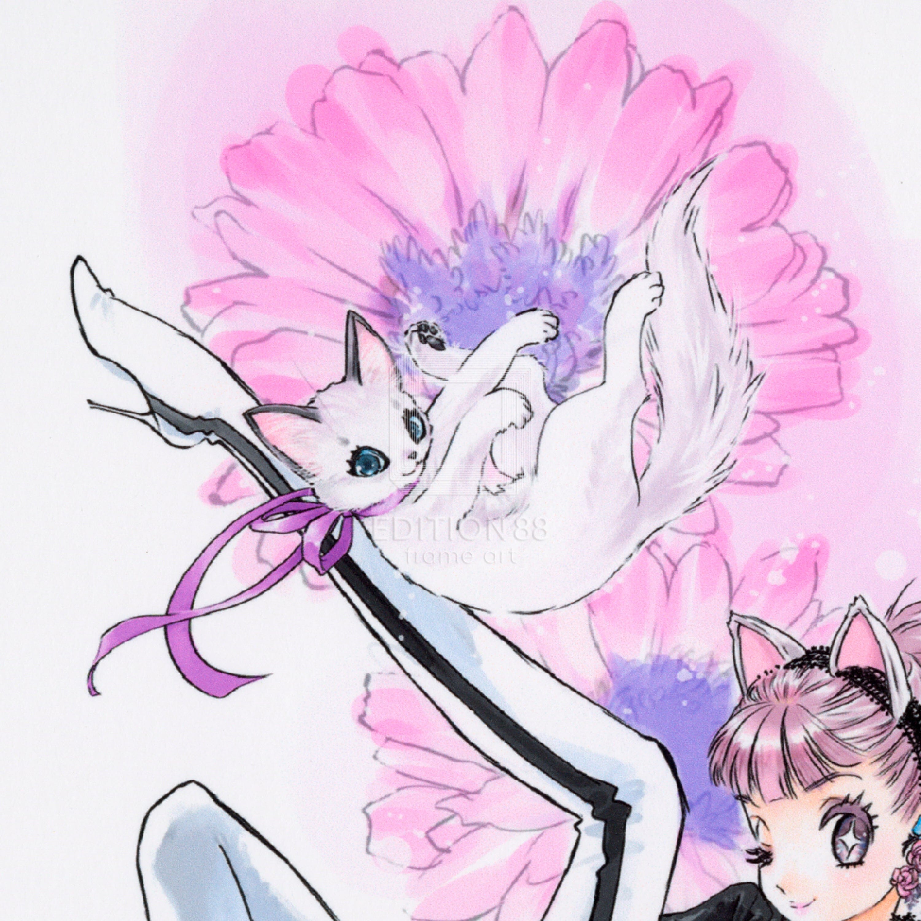 88グラフ ミニ「Sliding Cat」/いのまたむつみ(箔押しサイン入り) 88グラフ Edition88