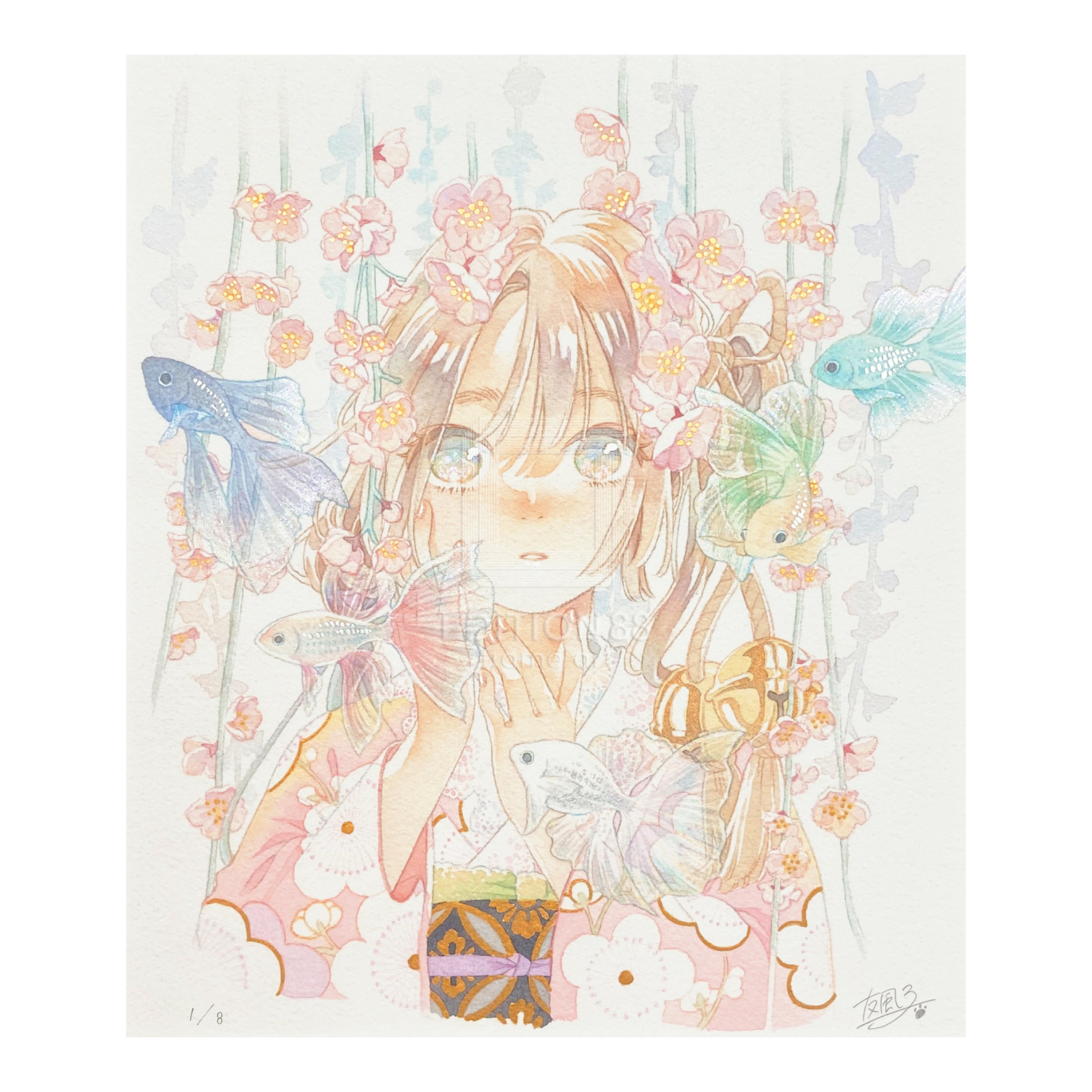 88グラフ4 『枝垂れ梅』 プラチナ版 / 友風子(直筆サイン&作家手彩入り/限定8枚)