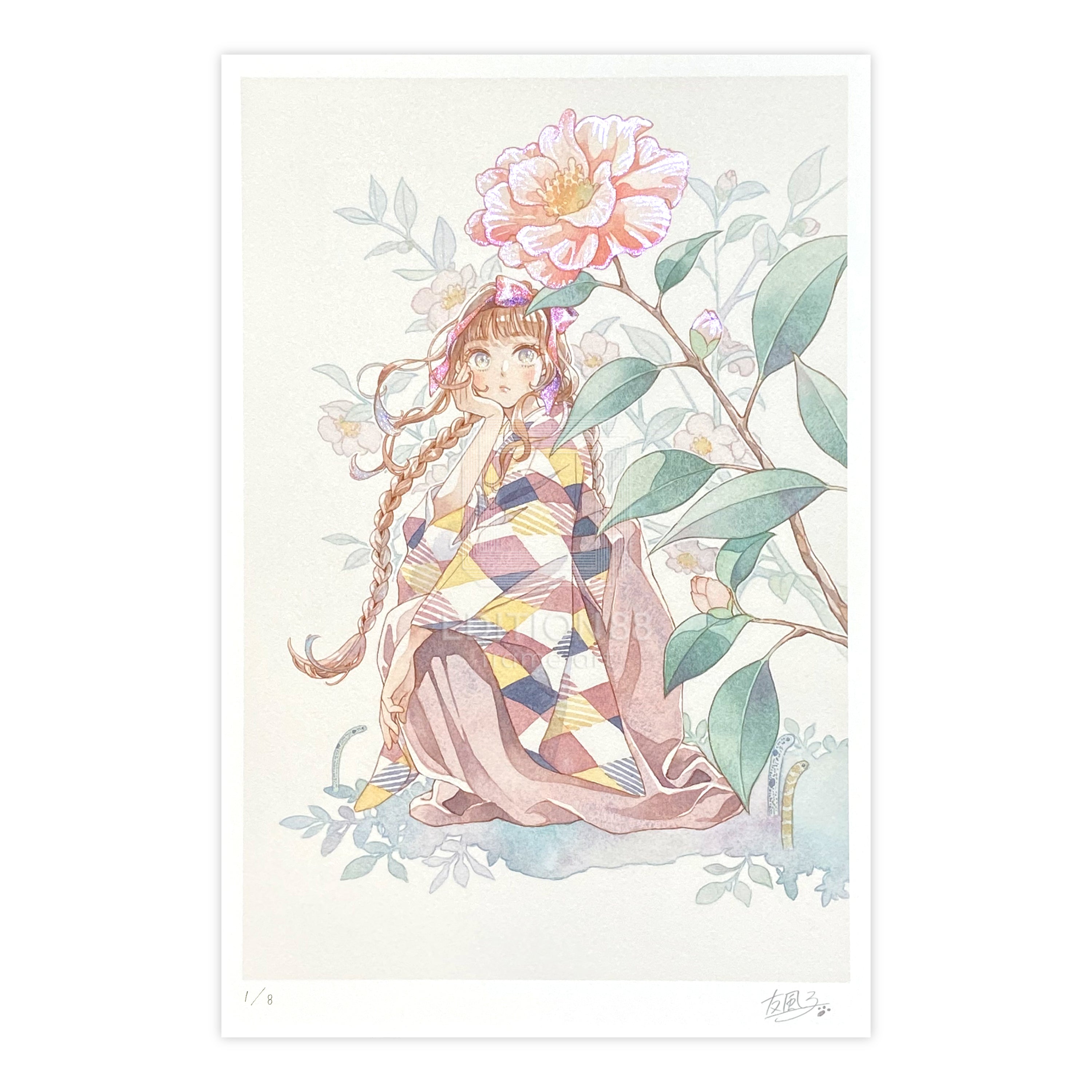 88グラフ7 『山茶花』 プラチナ版 / 友風子(直筆サイン&作家手彩入り/限定8枚)