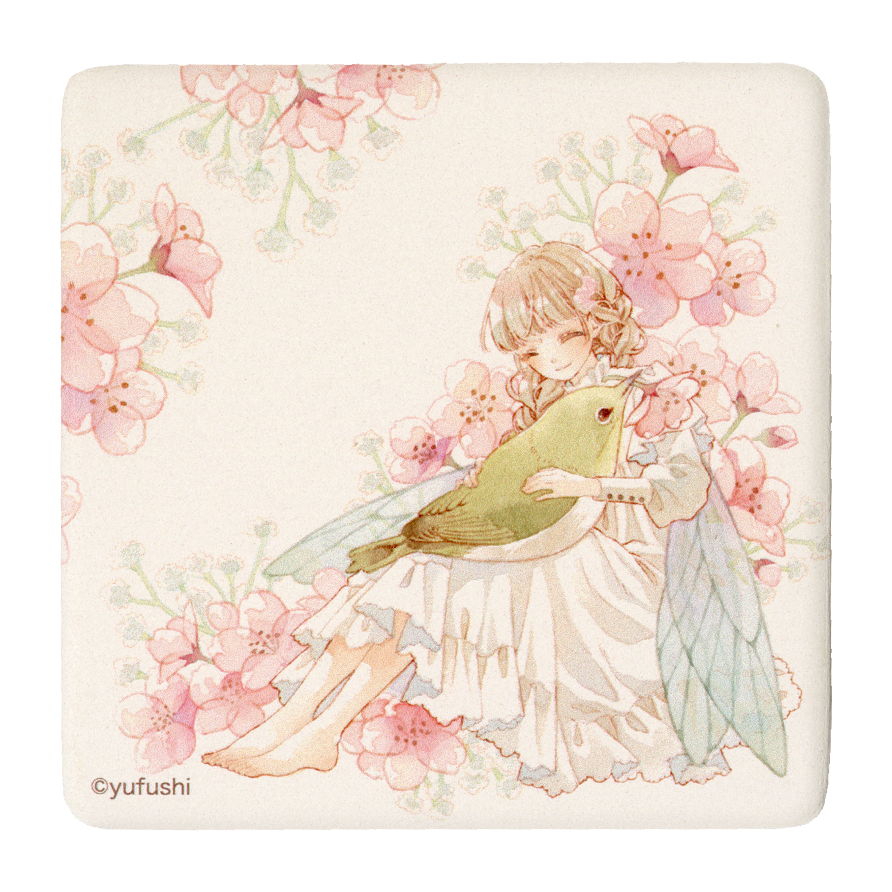 アートタイル(桜とメジロ)/ 友風子