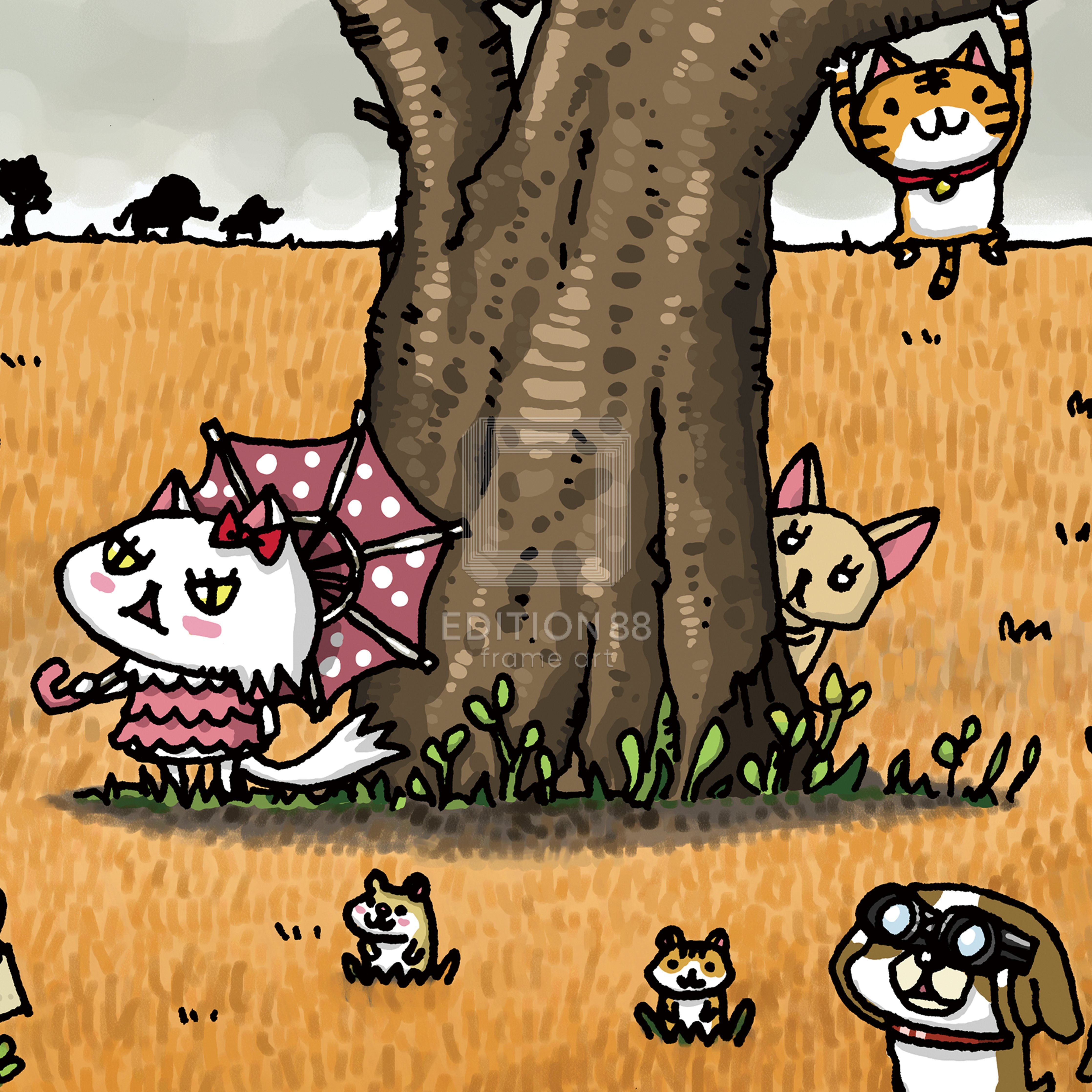 「ちびギャラリー」版画『毎日に飼い慣らされてない?ホントにやりたいことあったんじゃない?』/ボンボヤージュ 版画 Edition88