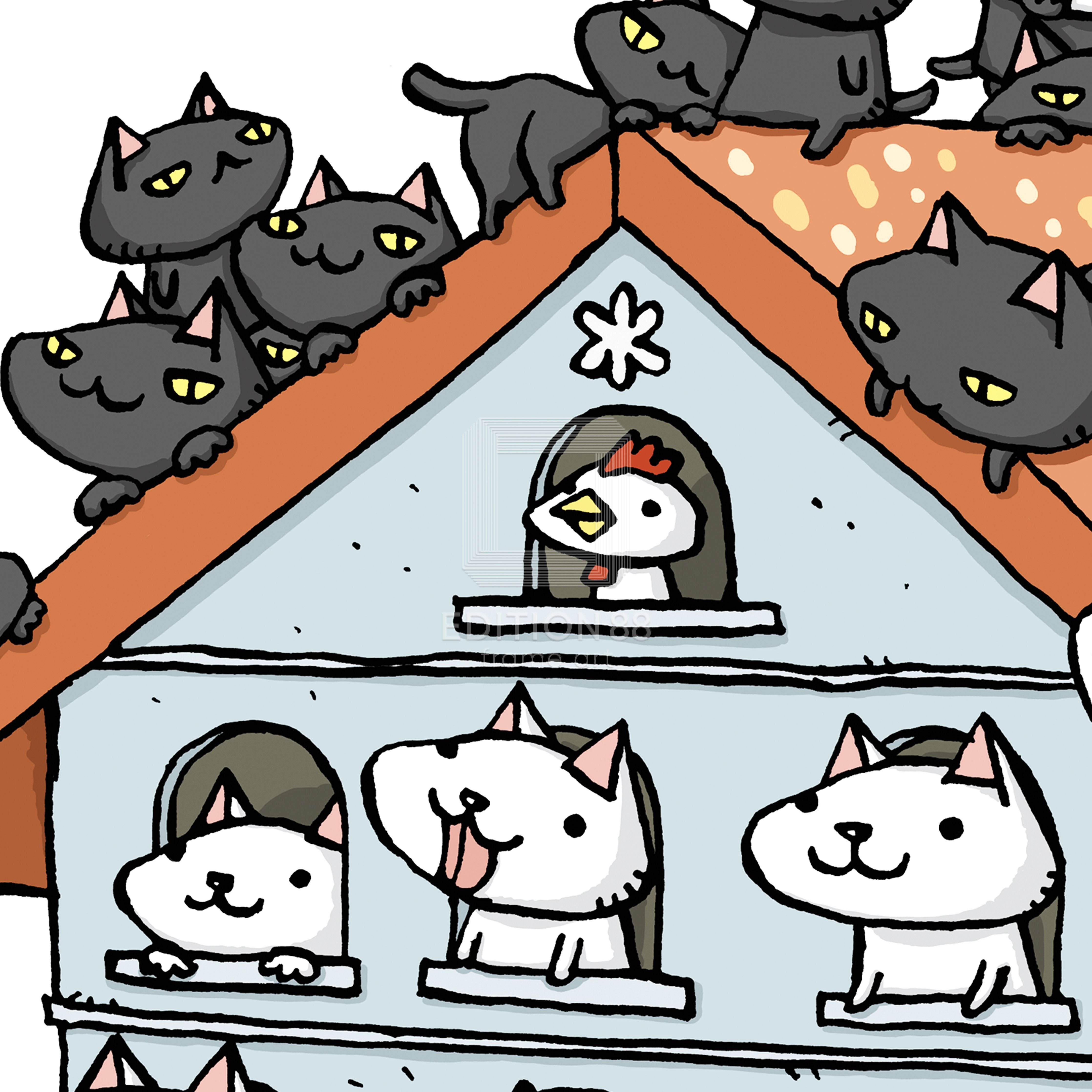 「ちびギャラリー」版画『誰より優れてなくたってみんなちゃんと生きてます。』/ボンボヤージュ 版画 Edition88