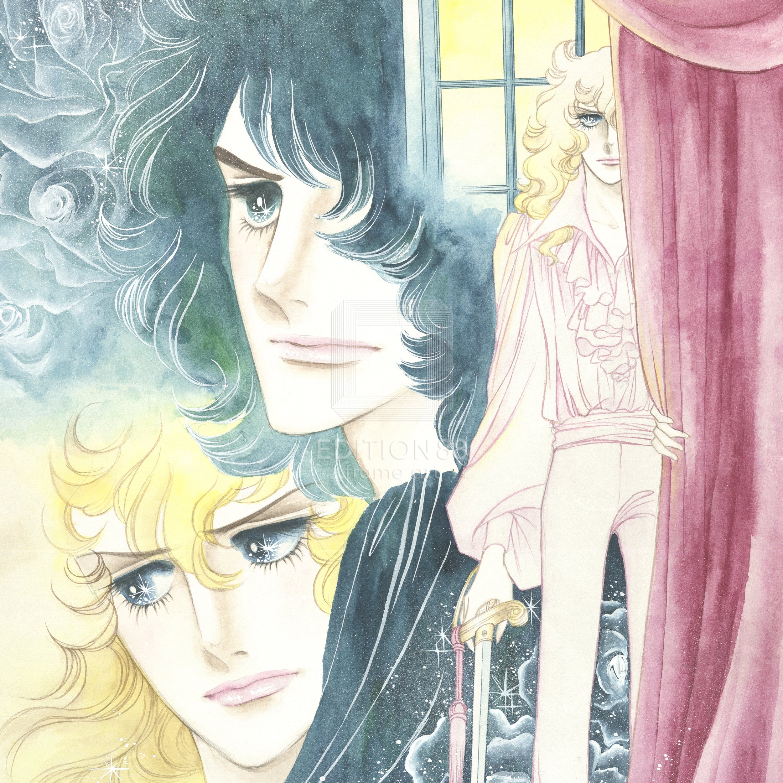 「ベルサイユのばら」版画1 / 池田理代子(直筆サイン入り / 限定180枚) 版画 Edition88