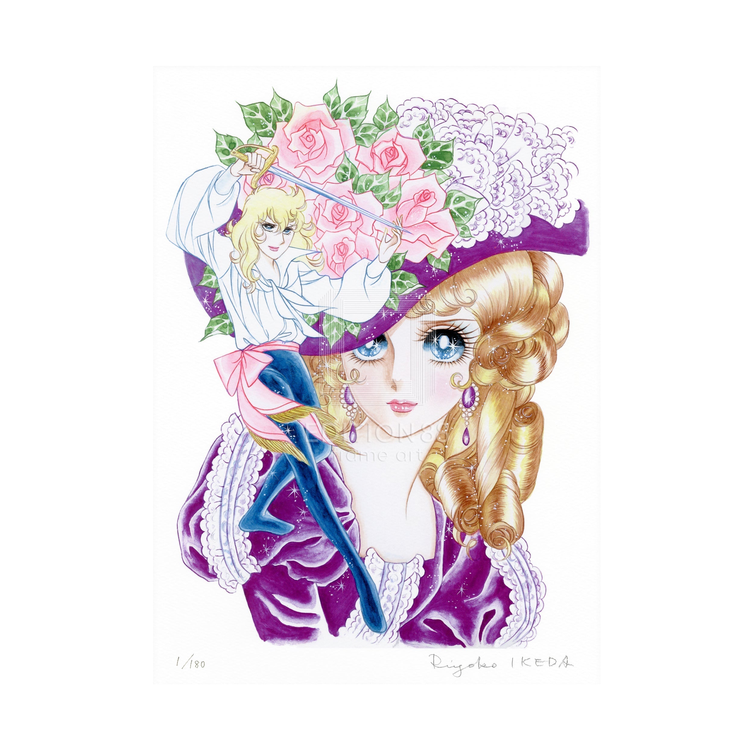 「ベルサイユのばら」版画15 / 池田理代子(直筆サイン入り / 限定180枚) 版画 Edition88